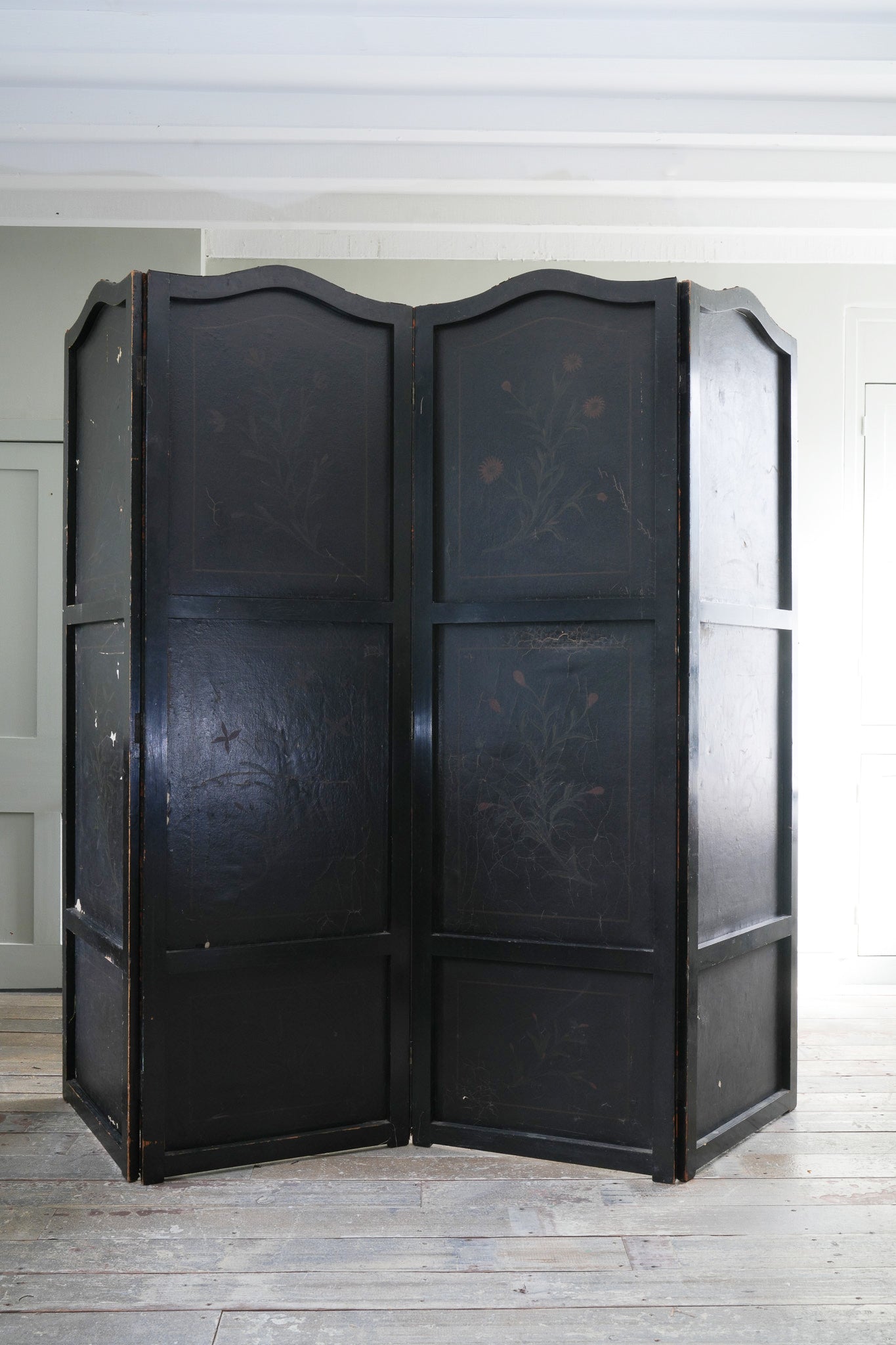 An 18th Century Leather Room Screen