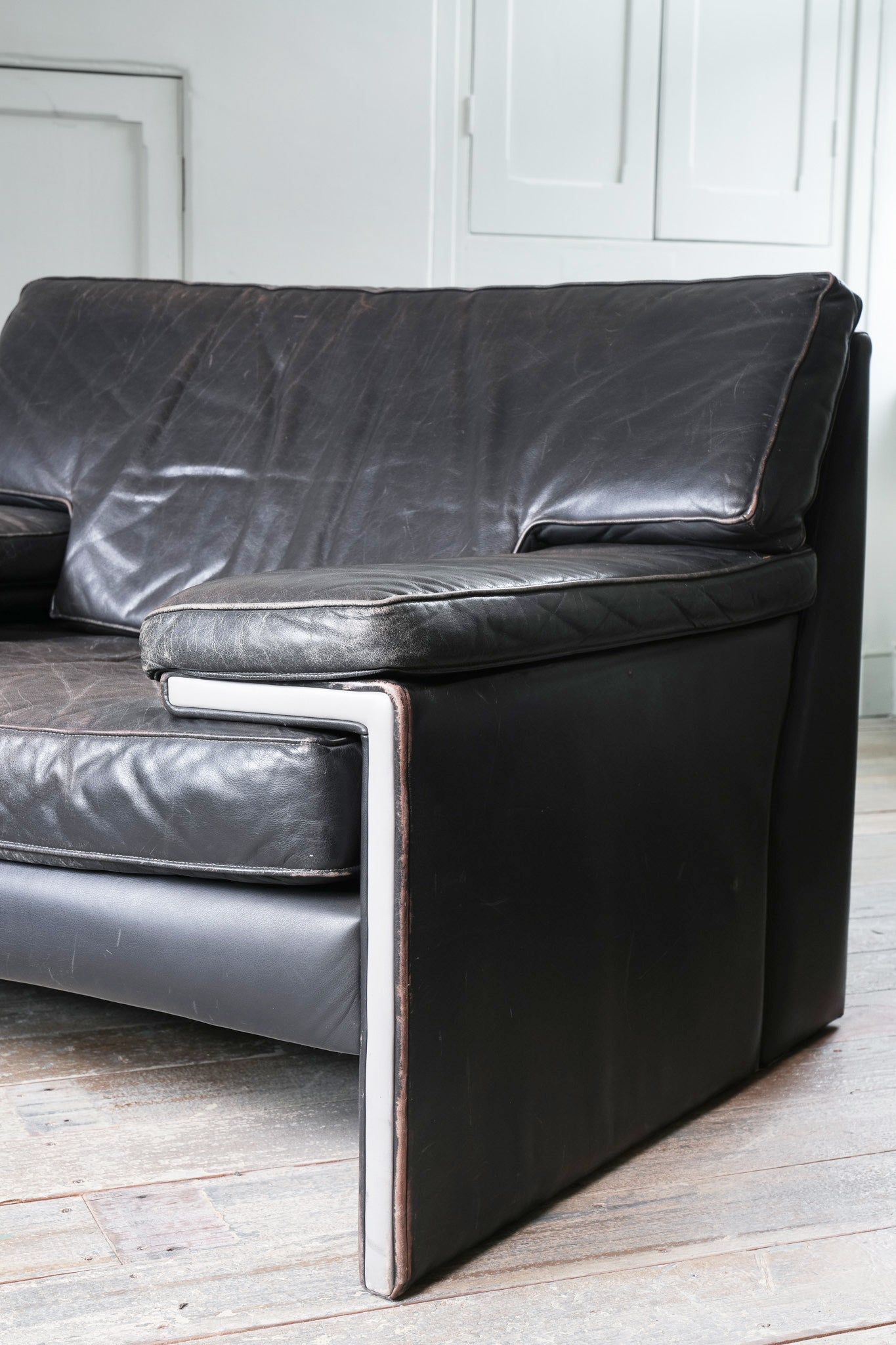 Two Large Leather Artifort Lounge Chairs