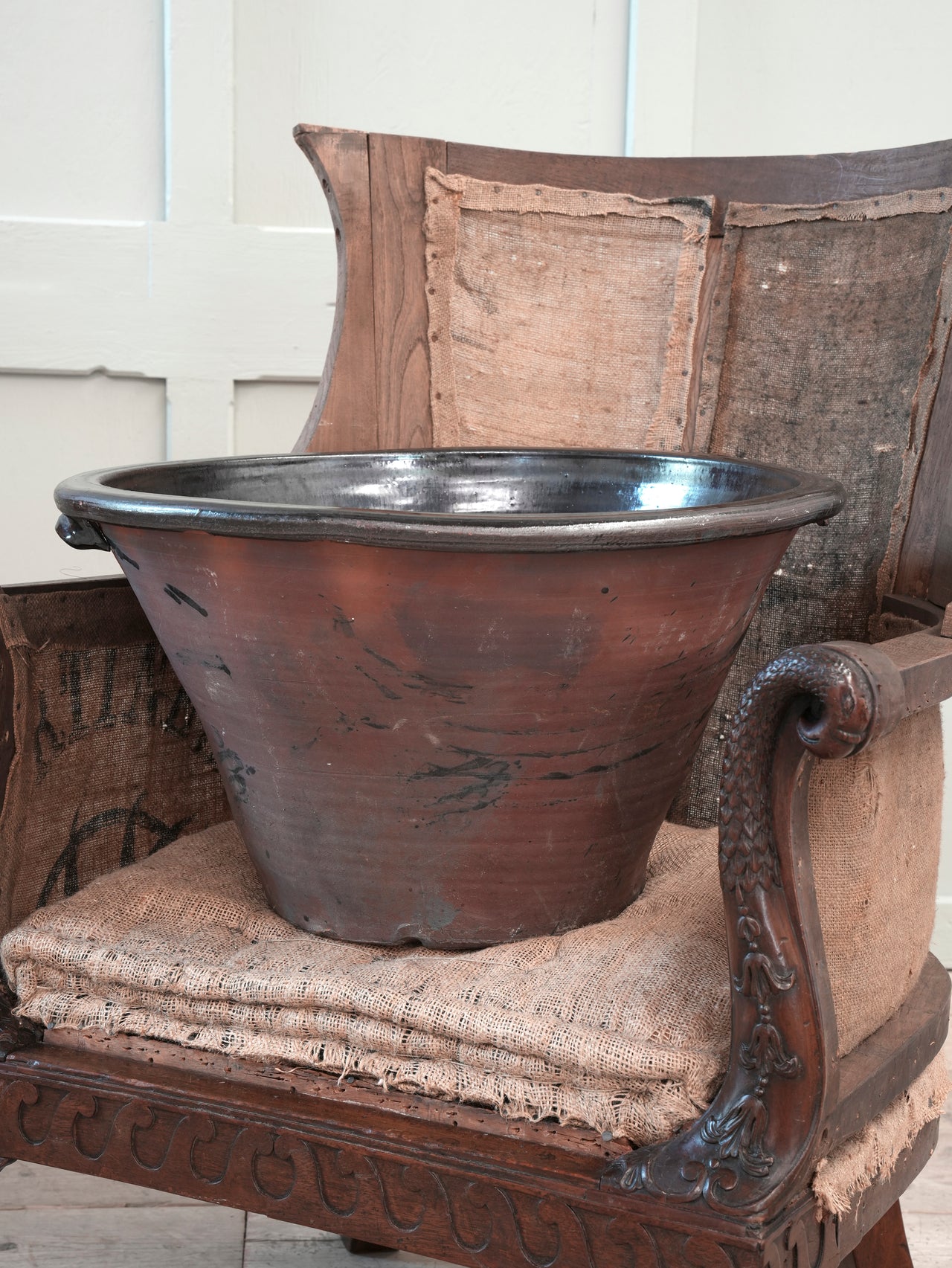 A Large Glazed 19th Century Dairy Bowl
