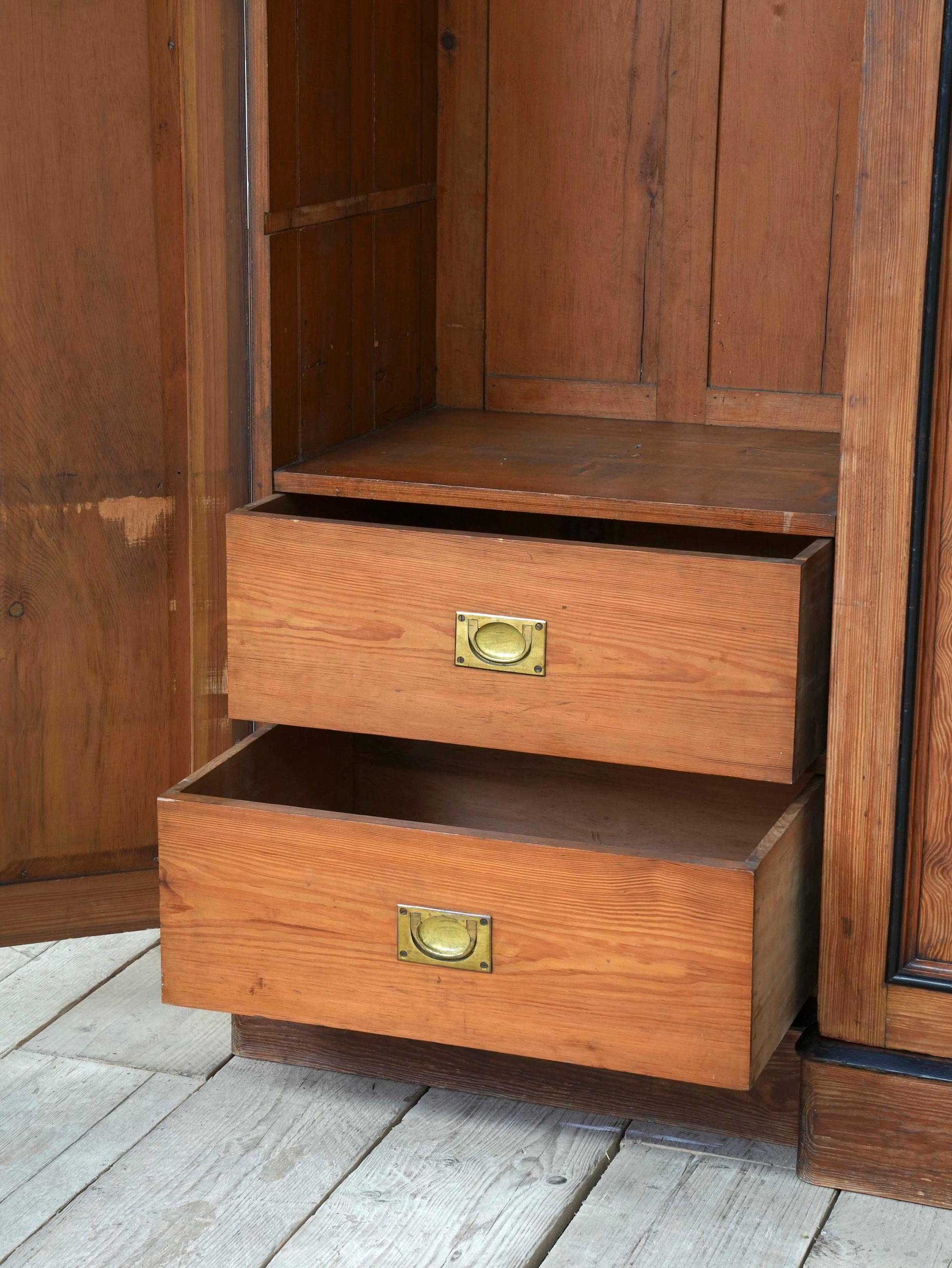 A 19th Century Baltic Pine Breakfront Wardrobe