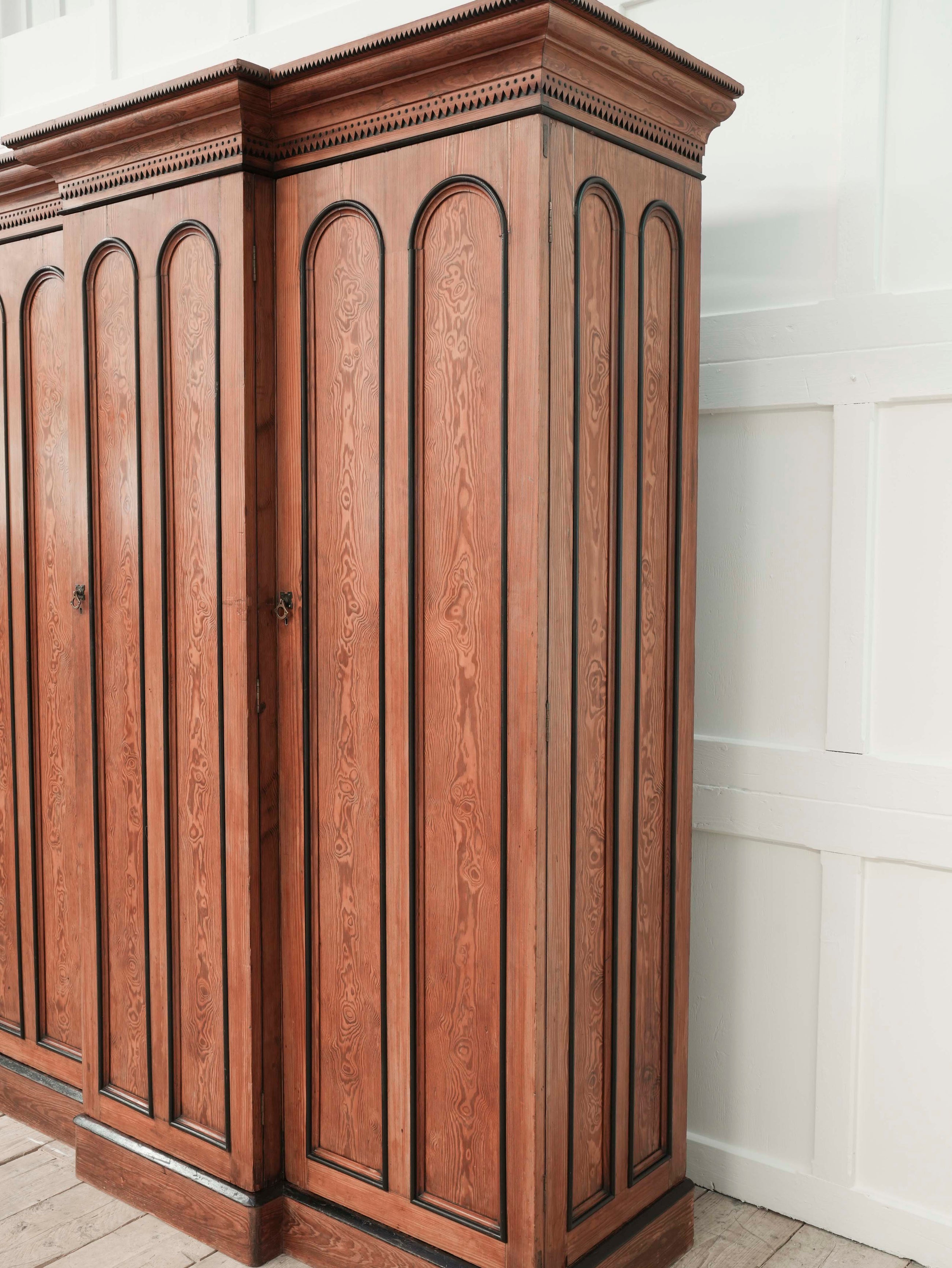 A 19th Century Baltic Pine Breakfront Wardrobe