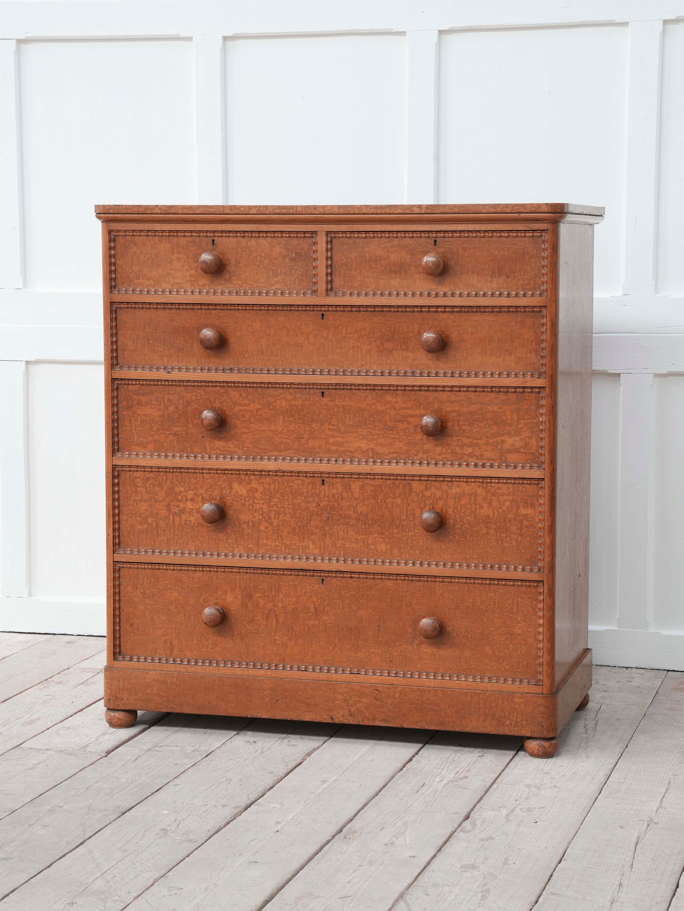 A 19th Century Burr Ash Chest of Drawers
