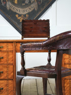 A Brass Bound Mahogany Campaign Desk Top Stationary Rack