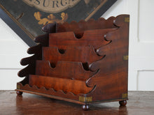 A Brass Bound Mahogany Campaign Desk Top Stationary Rack