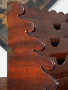 A Brass Bound Mahogany Campaign Desk Top Stationary Rack