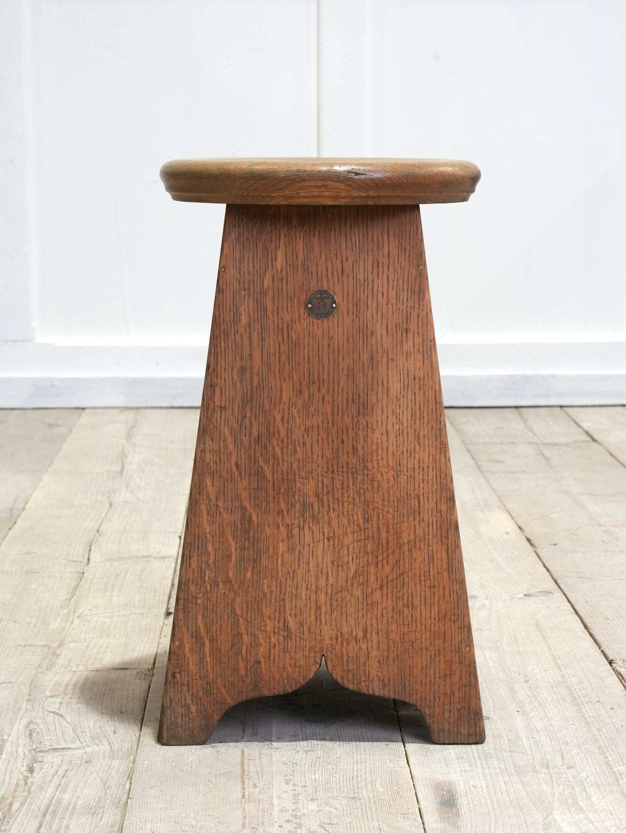 An Oak Splayed Leg Stool