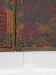 A 19th Century Leather Chinoiserie Room Screen