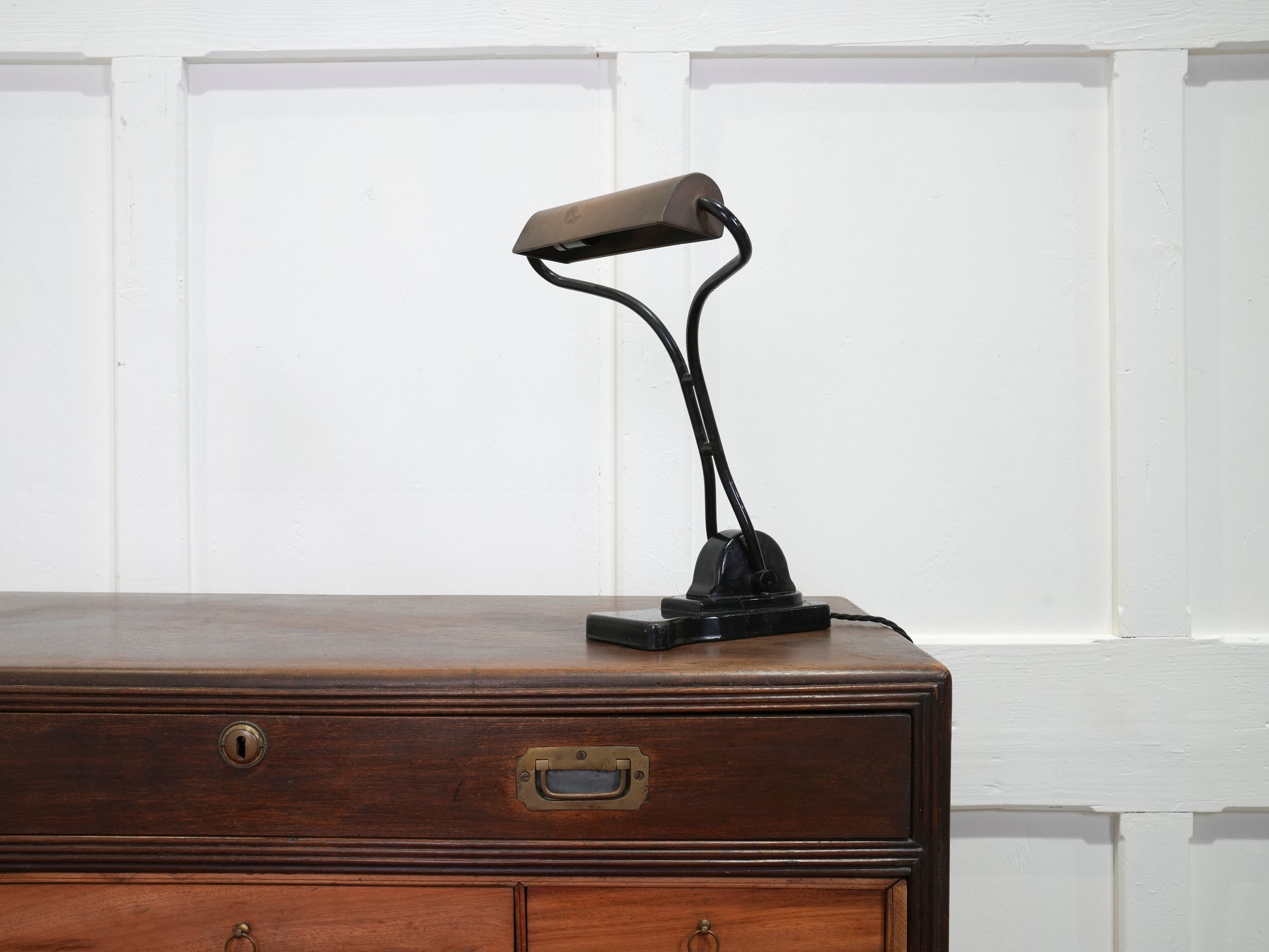 A Copper & Steel Desk Lamp