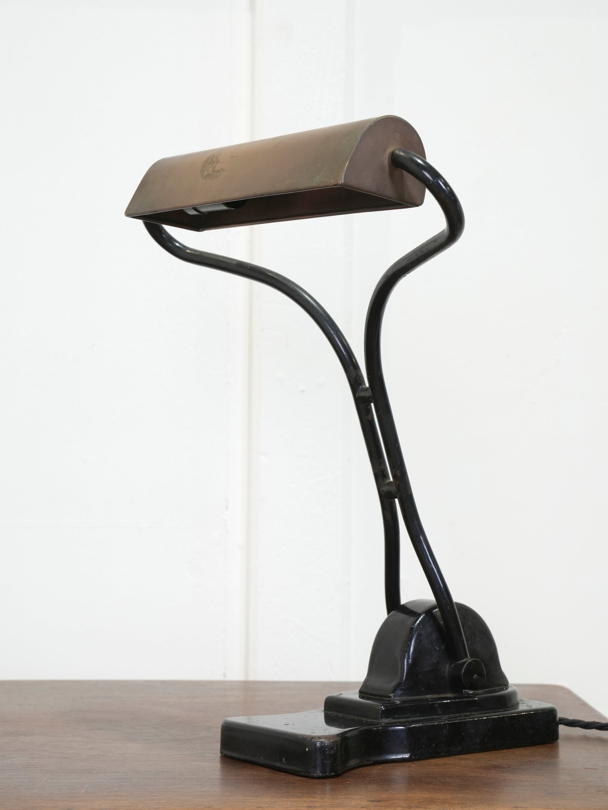 A Copper & Steel Desk Lamp