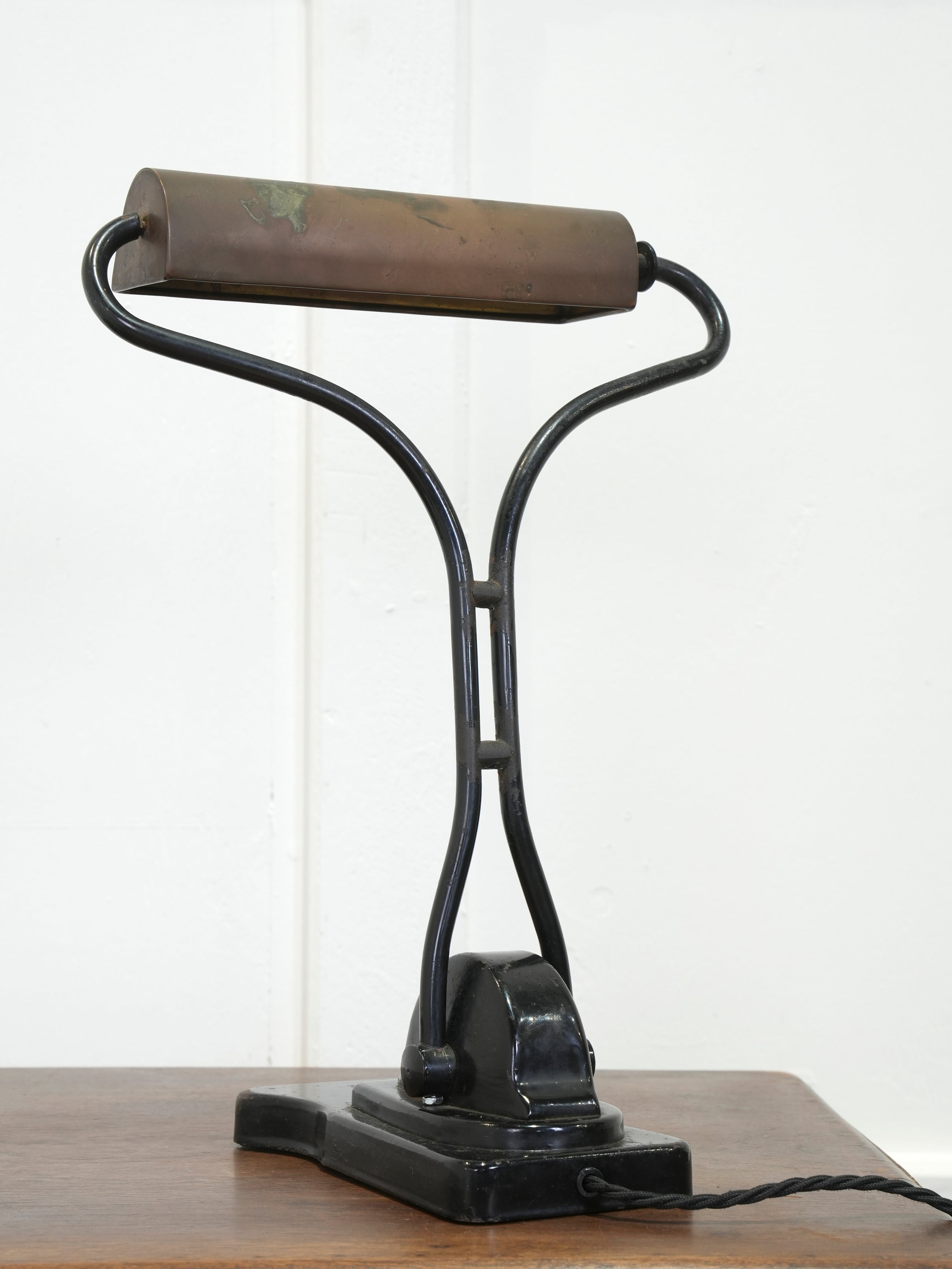 A Copper & Steel Desk Lamp