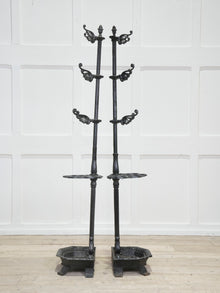 Two Late Regency Cast Iron Hat, Coat & Stick Stands