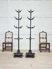 Two Late Regency Cast Iron Hat, Coat & Stick Stands