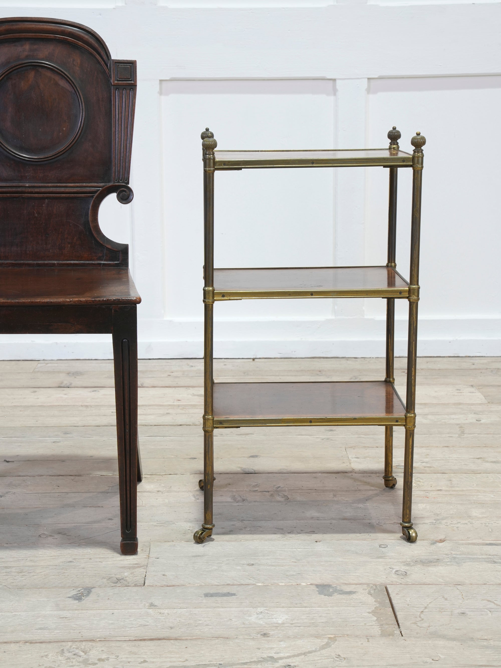 A 19th Century Brass & Walnut Etagere
