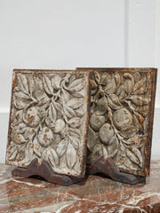 A Pair of 19th Century Cast Iron Fruit Branch Plaques