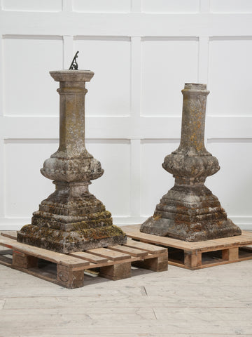 A Pair of George III Carved Stone Sundial Bases