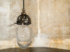 A Single Cut Glass Pendant Light