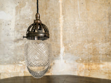 A Single Cut Glass Pendant Light