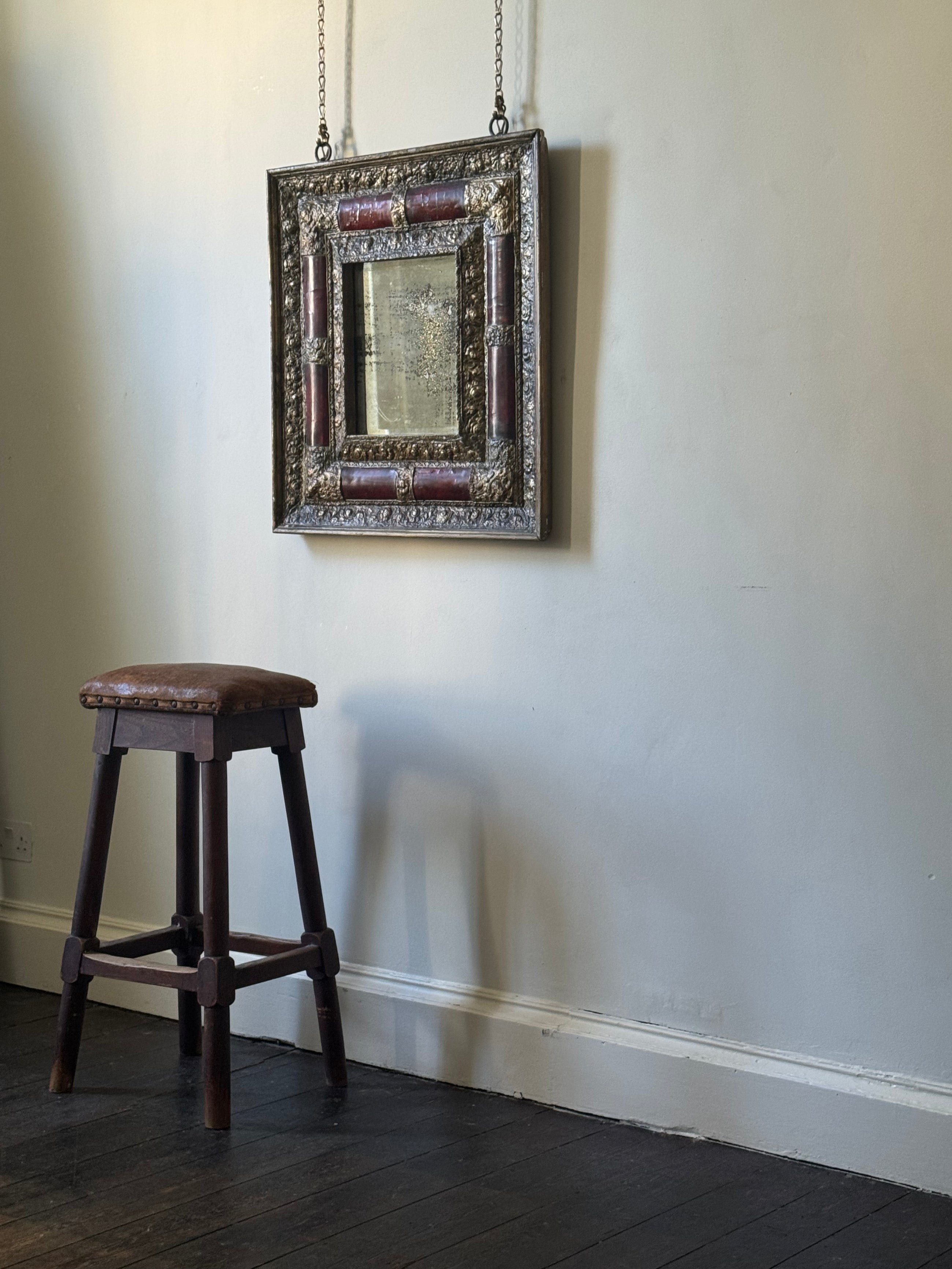 17th Century Tortoise Shell Repouse Mirror