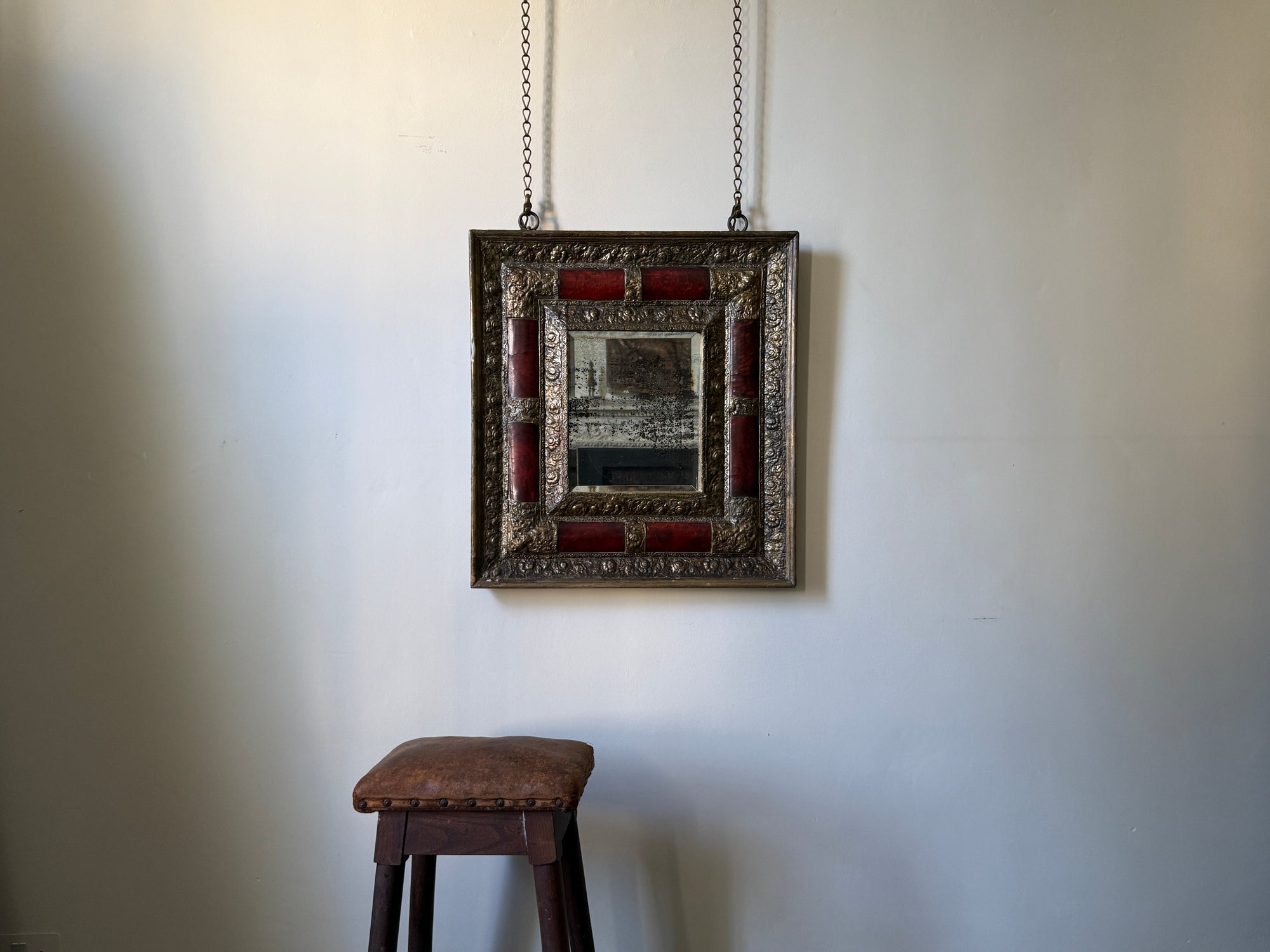 17th Century Tortoise Shell Repouse Mirror