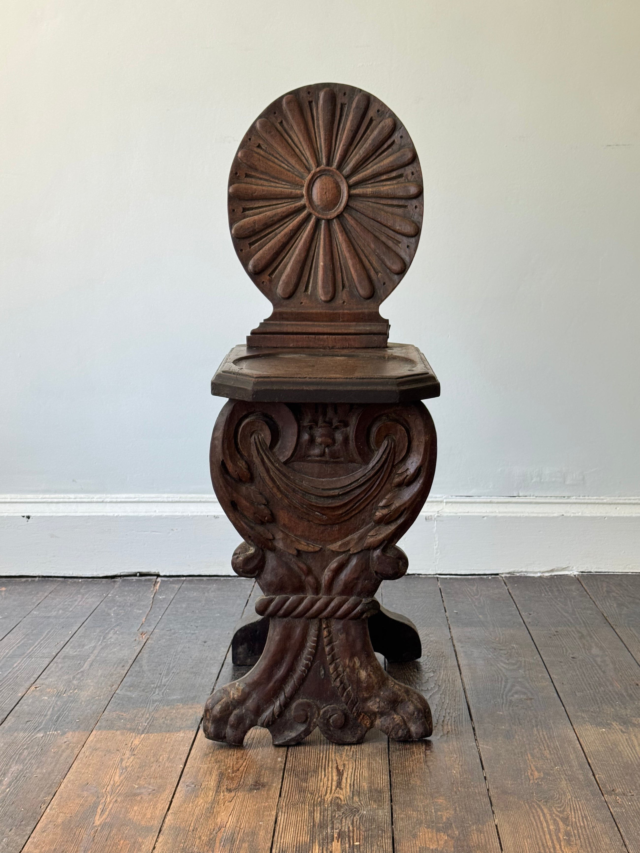 An 18th Century Walnut Sgabello Chair