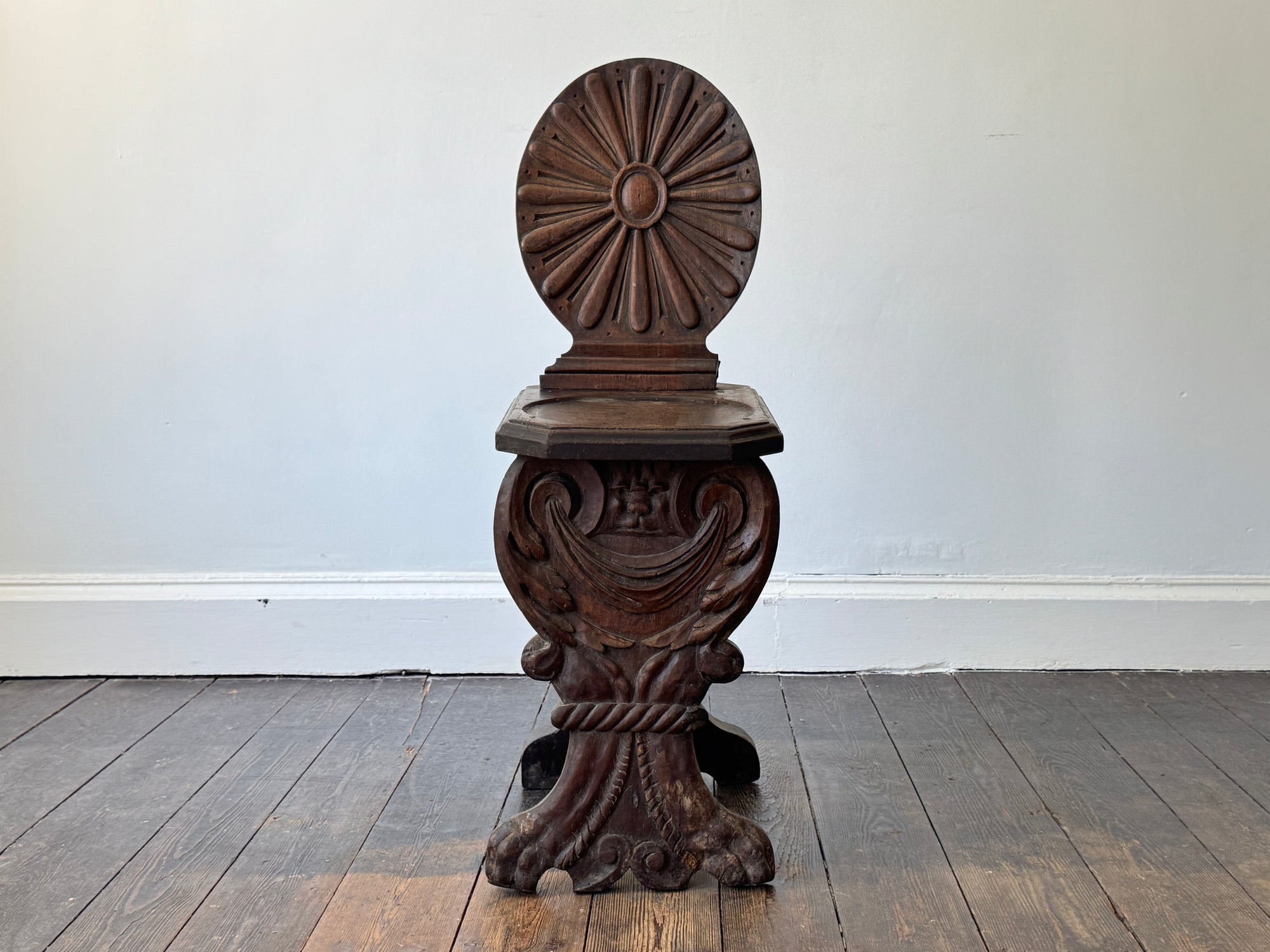 An 18th Century Walnut Sgabello Chair