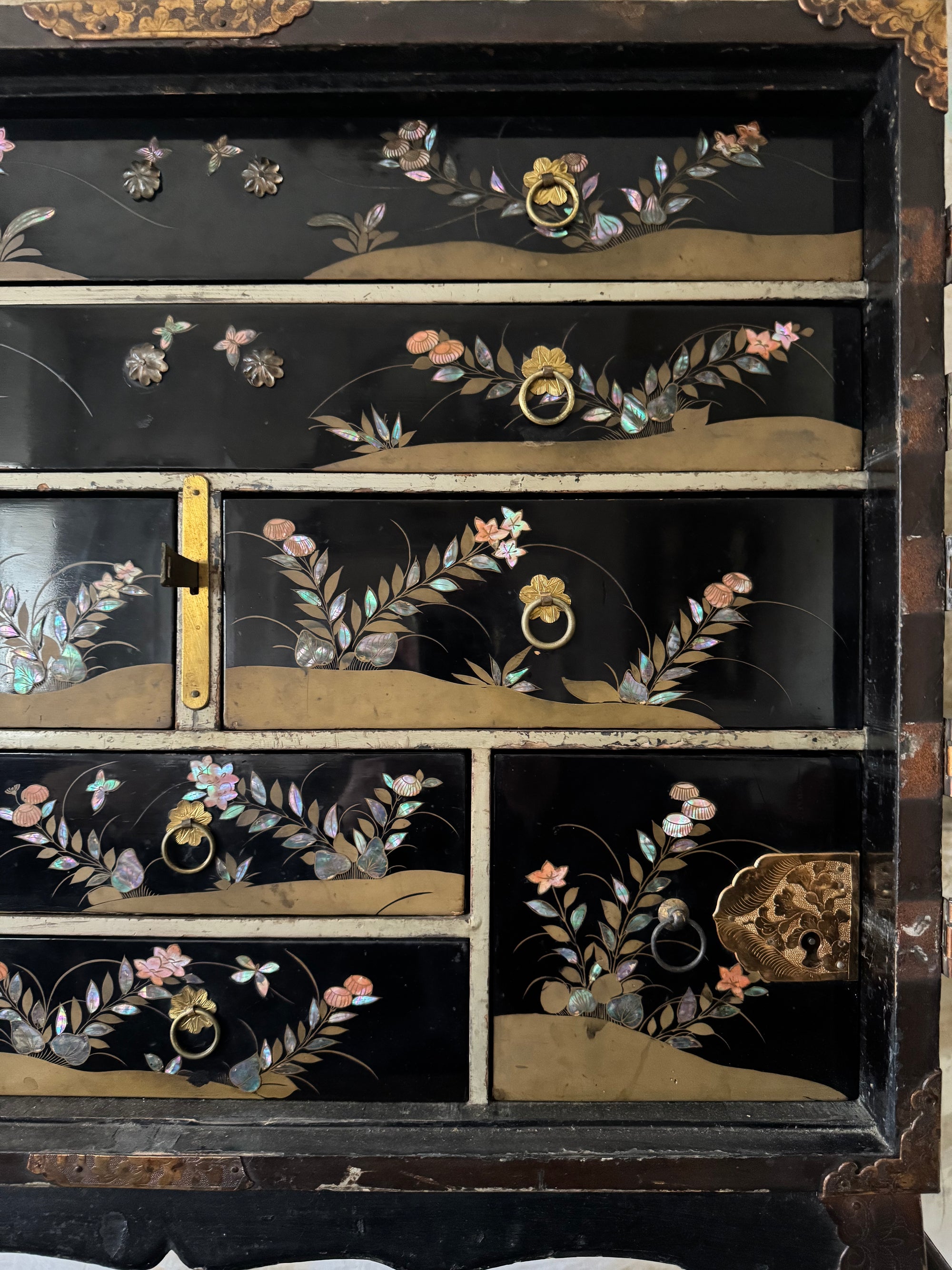 A Late 17th Century Japanese Export Cabinet on 18th Century English Stand