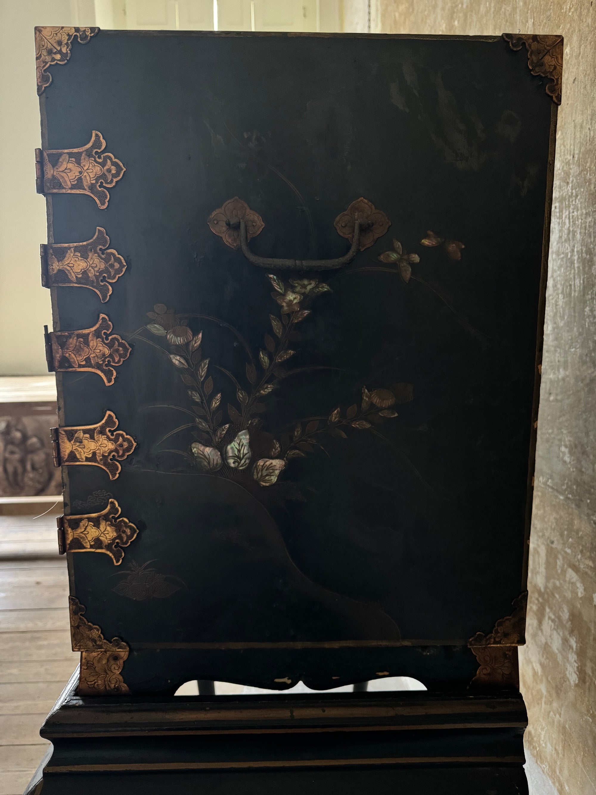 A Late 17th Century Japanese Export Cabinet on 18th Century English Stand