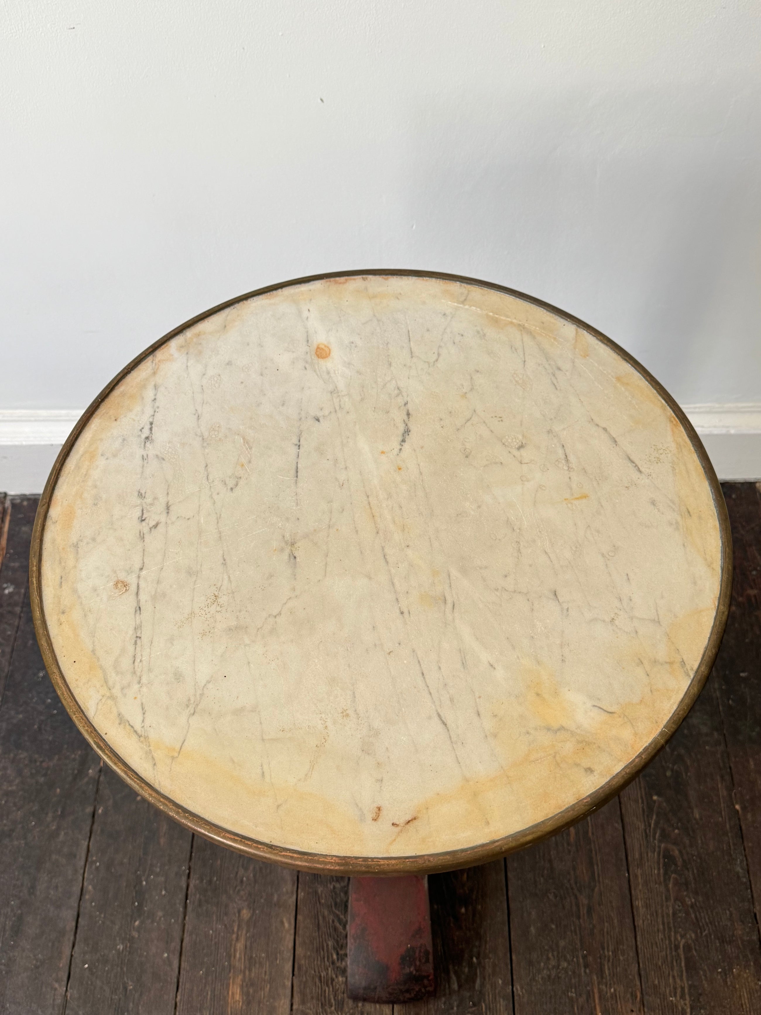 A Cast Iron & Marble Table by Fishcel
