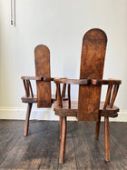 A Pair of Plank Back Country Chairs