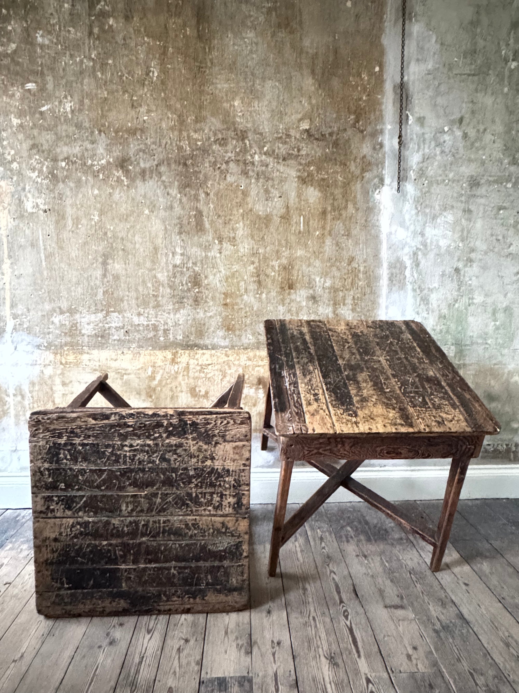 A Pair of 19th Century Scrubbed Pine Work Tables