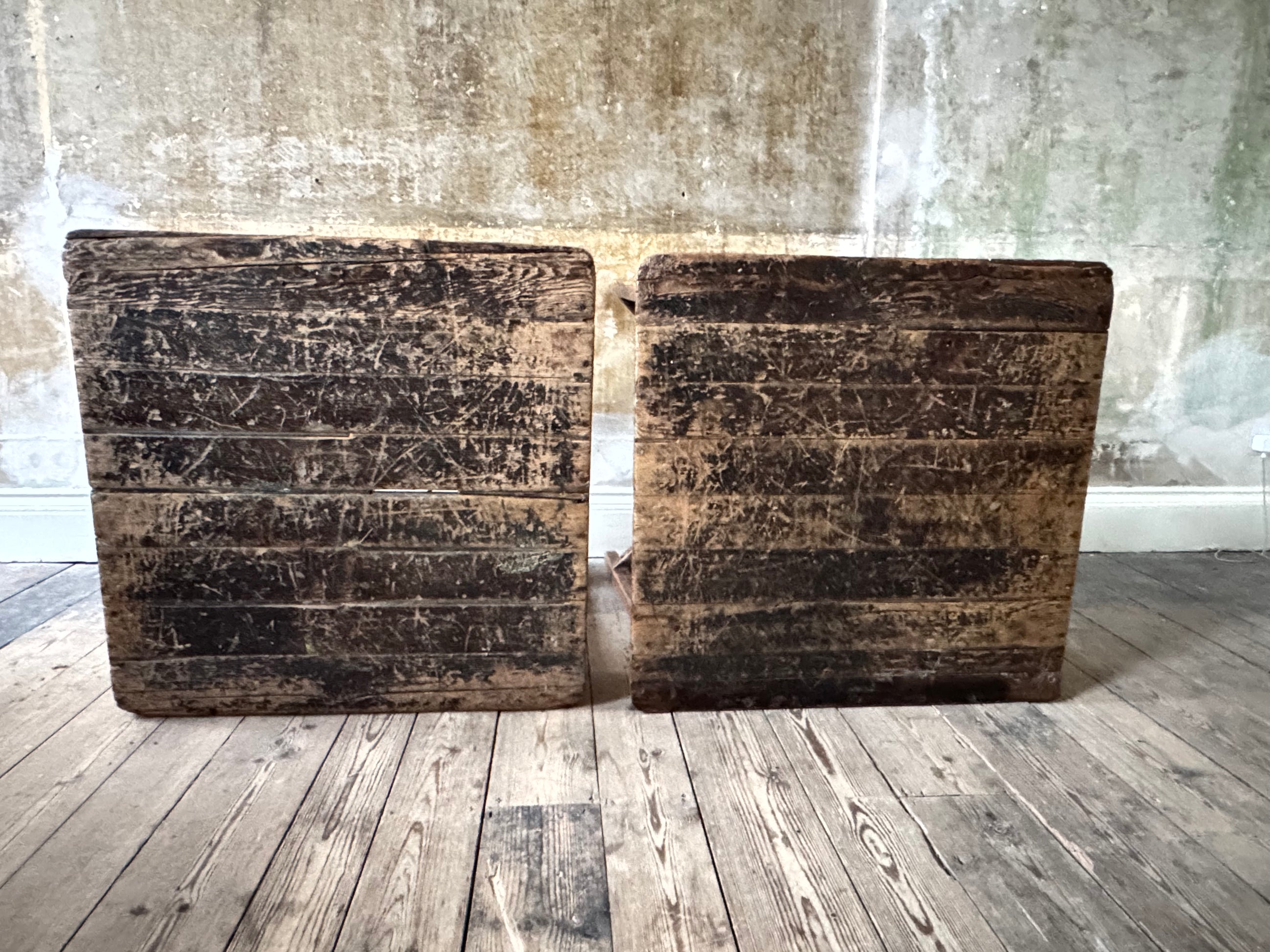 A Pair of 19th Century Scrubbed Pine Work Tables