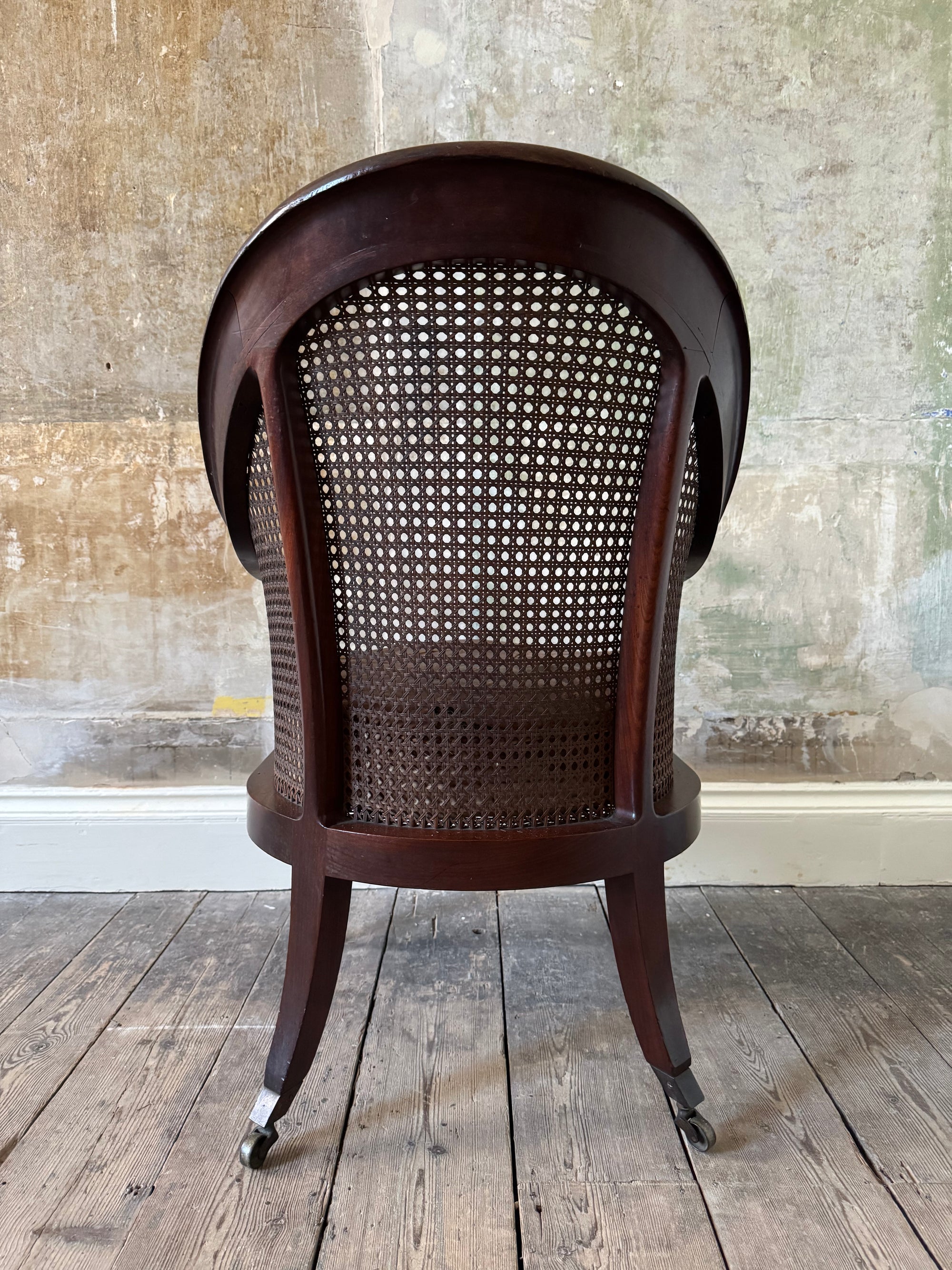 A Regency Mahogany Bergere Armchair Attributed to George Bullock