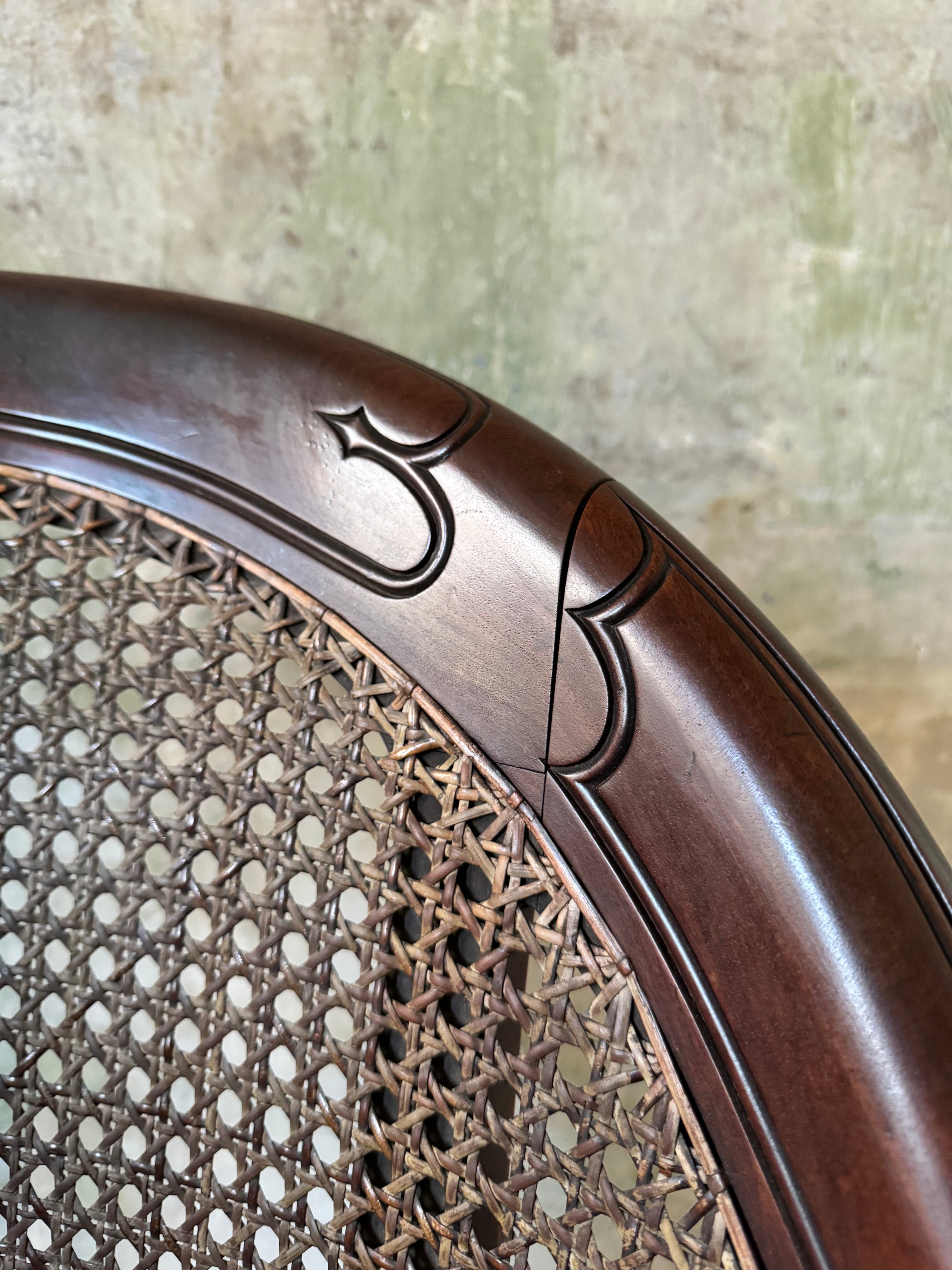 A Regency Mahogany Bergere Armchair Attributed to George Bullock