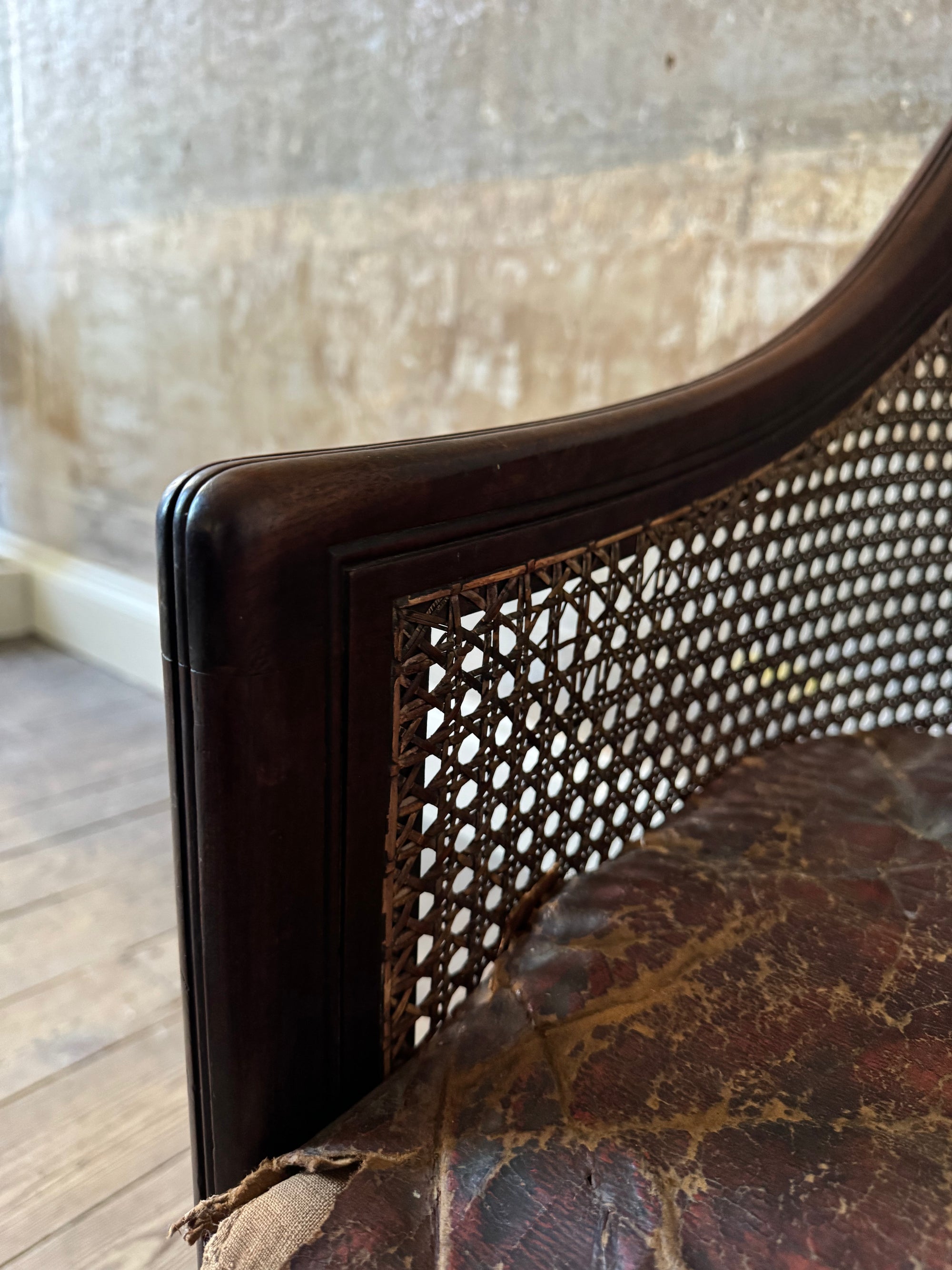 A Regency Mahogany Bergere Armchair Attributed to George Bullock