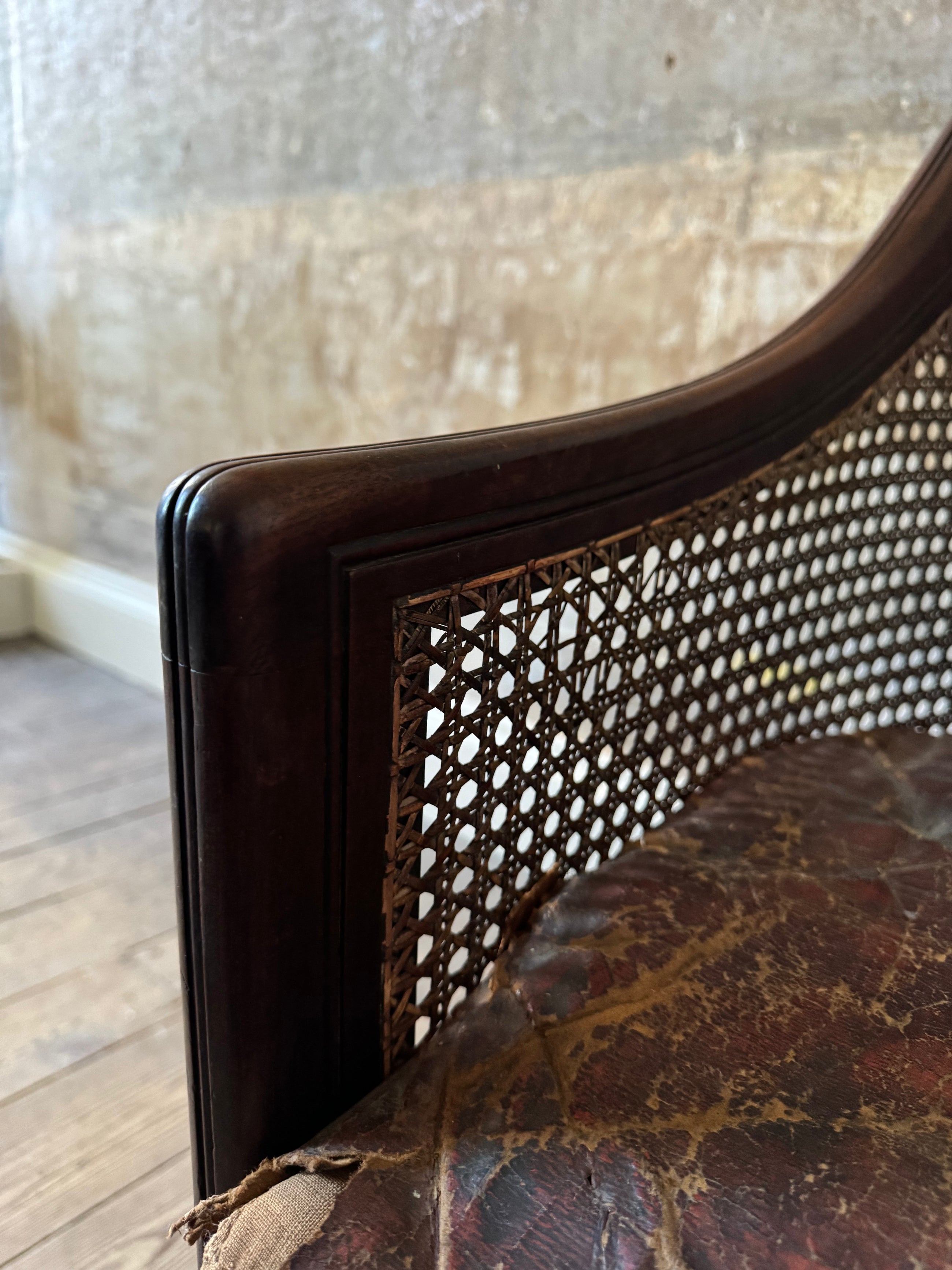 A Regency Mahogany Bergere Armchair Attributed to George Bullock