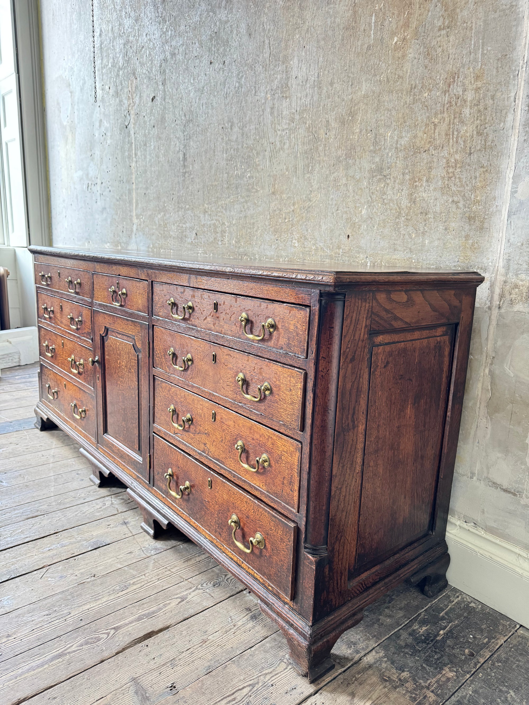 A George III Oak Dresser Base