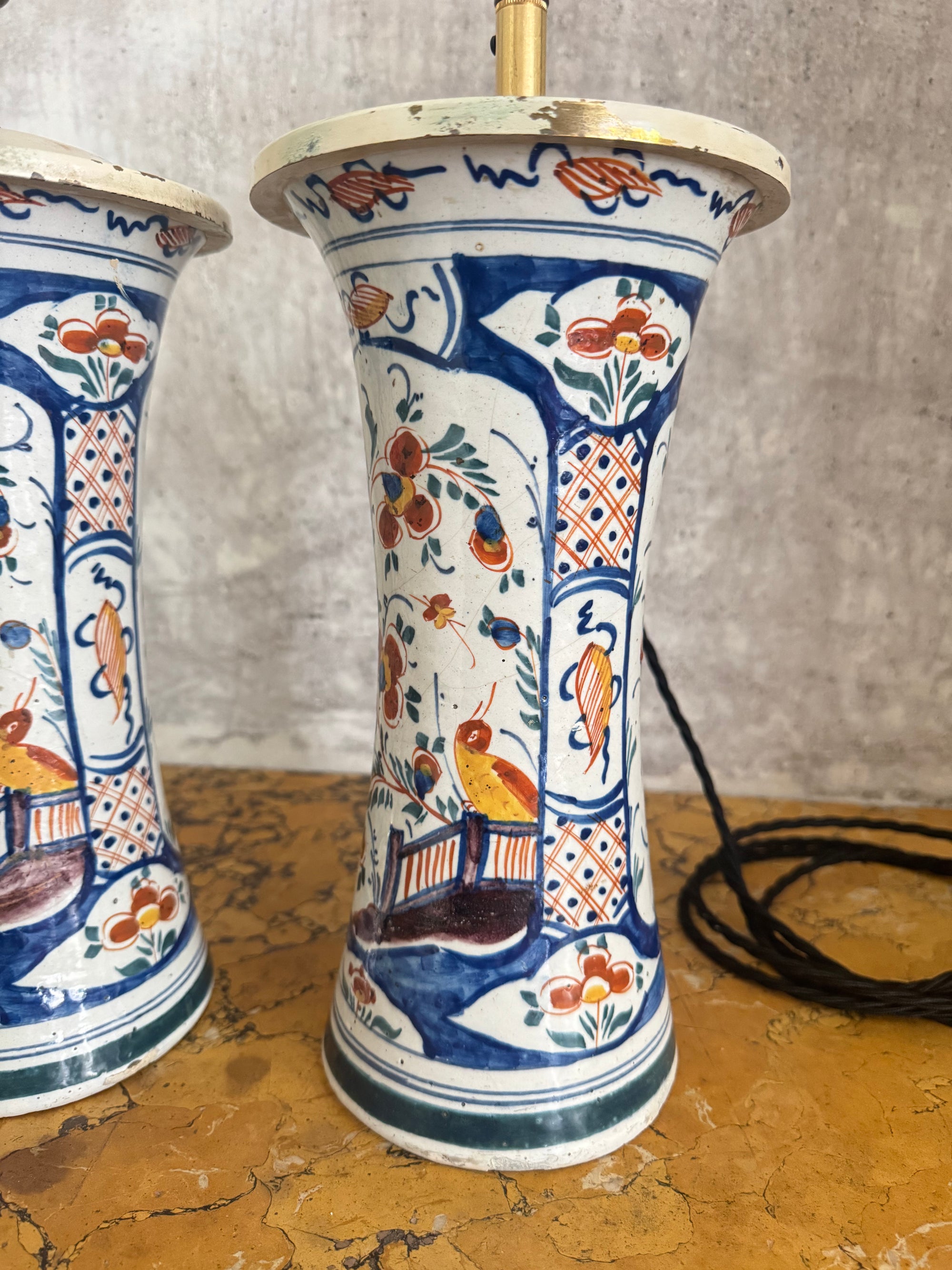 Pair of Delft Table Lamps