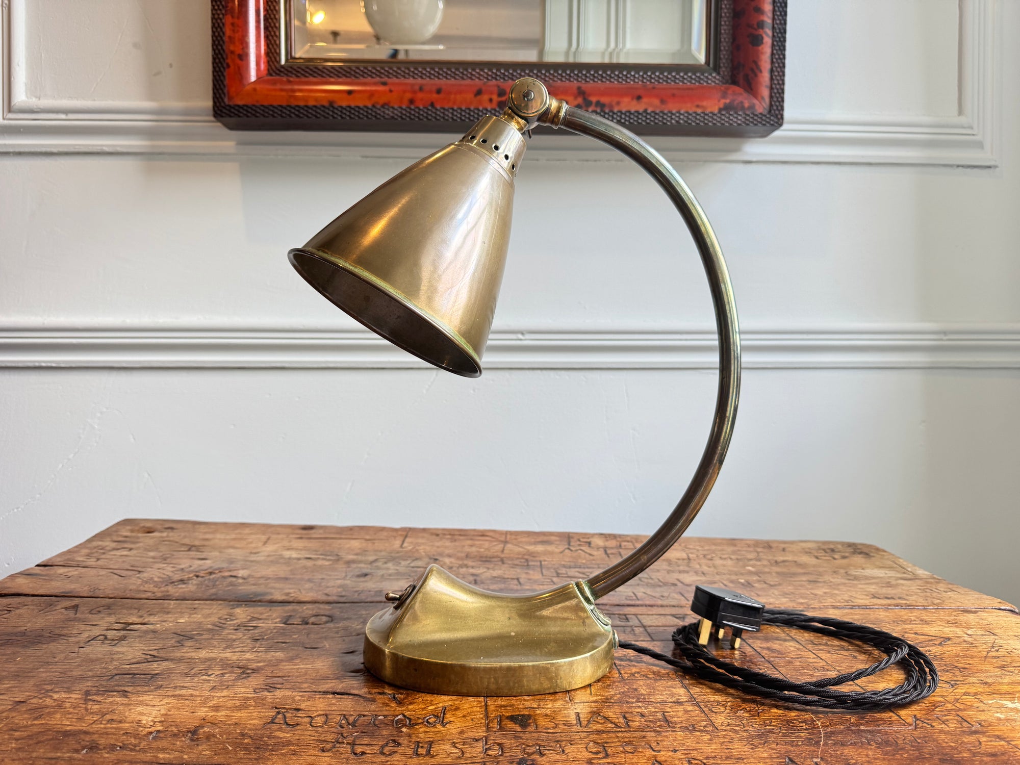 A 1930s Brass Desk light