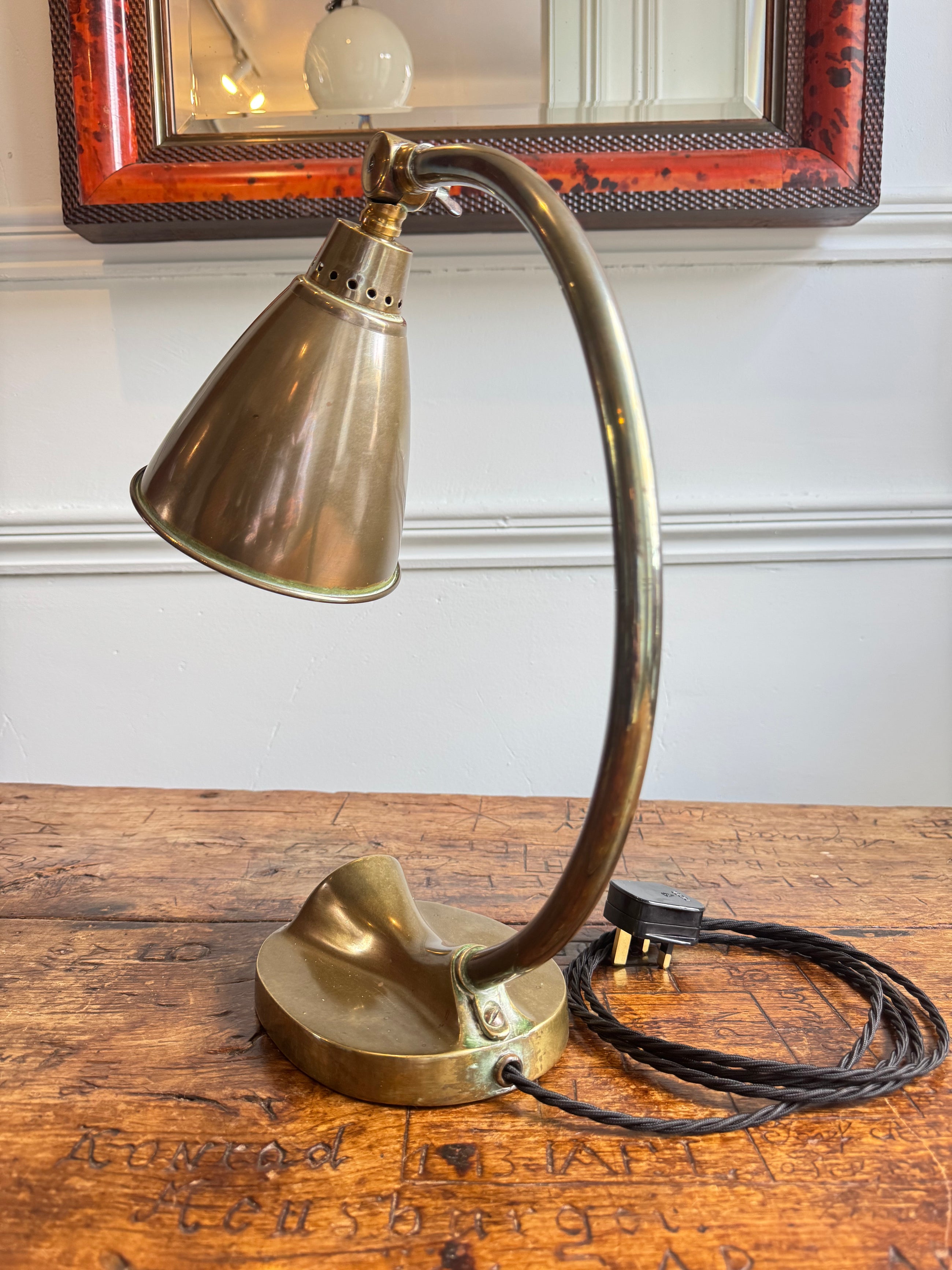 A 1930s Brass Desk light