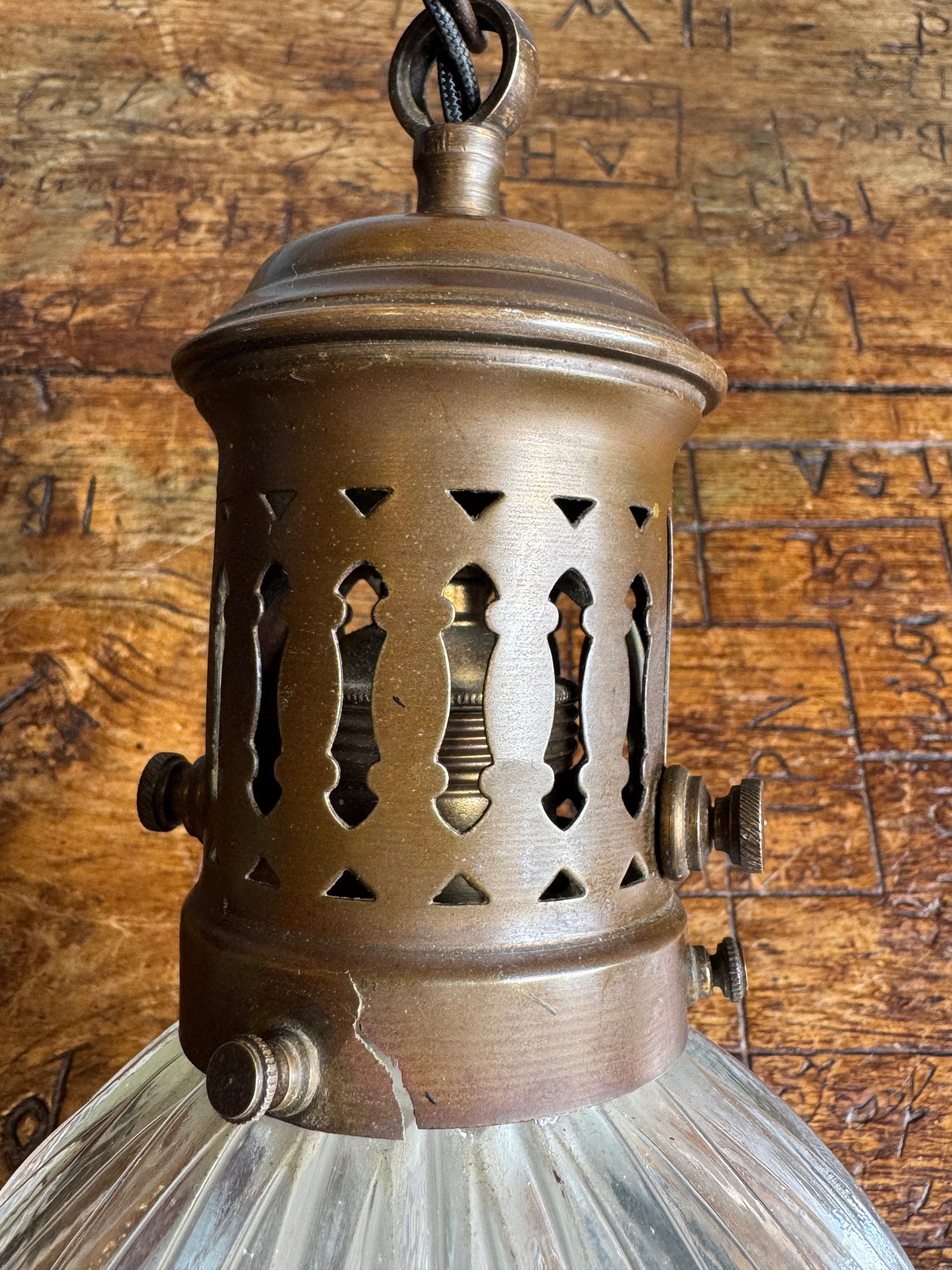 A French Holophane Pendant Light