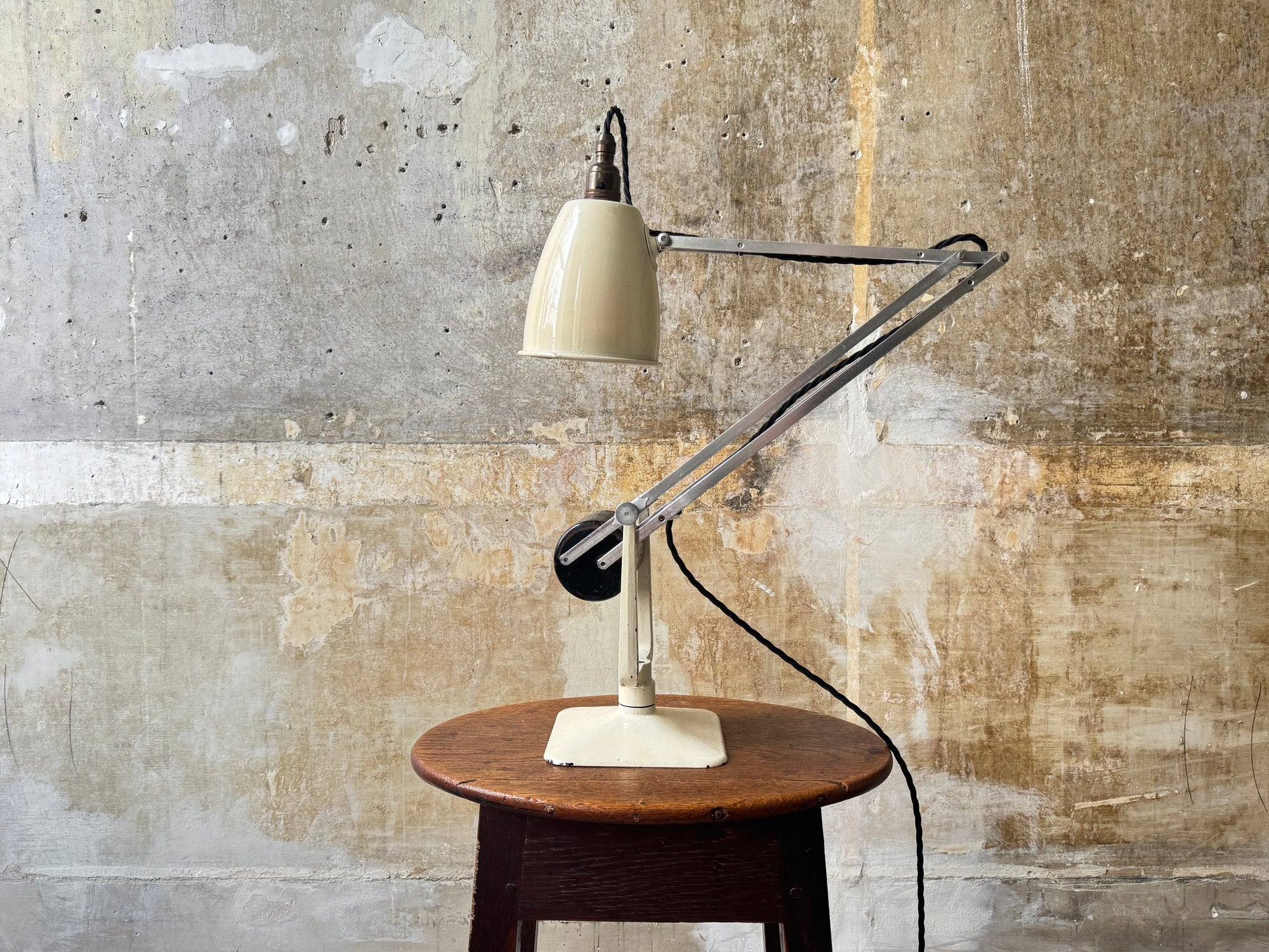 A Cream & Black H & H Desk Light