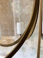 Brass & Opaline Glass 1960s Italian Chandelier