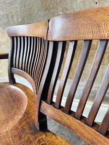 A 1920s Oak Two Seater Bench