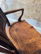 A 1920s Oak Two Seater Bench
