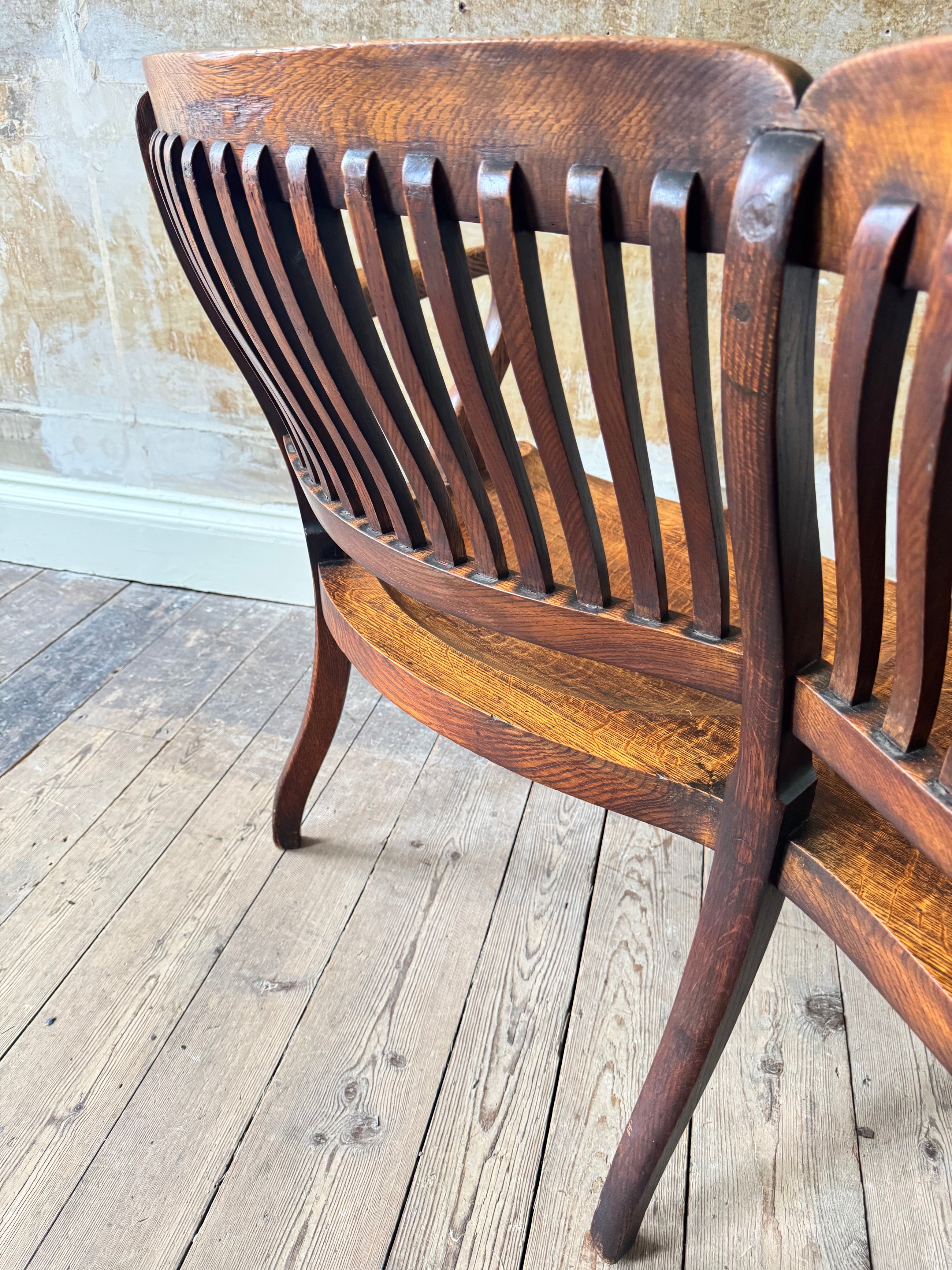 A 1920s Oak Two Seater Bench