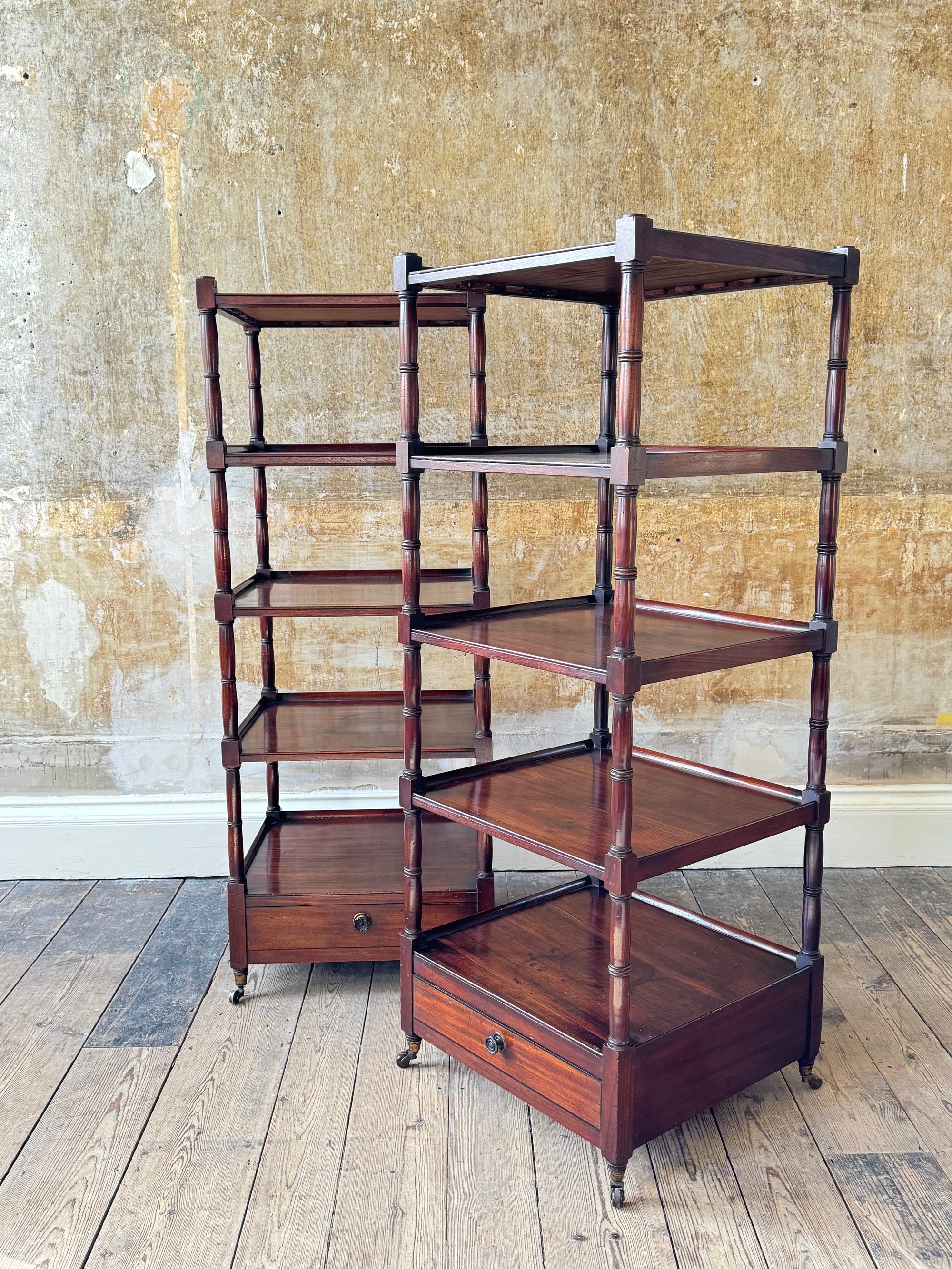 A Pair of 19th Century Mahogany Whatnots