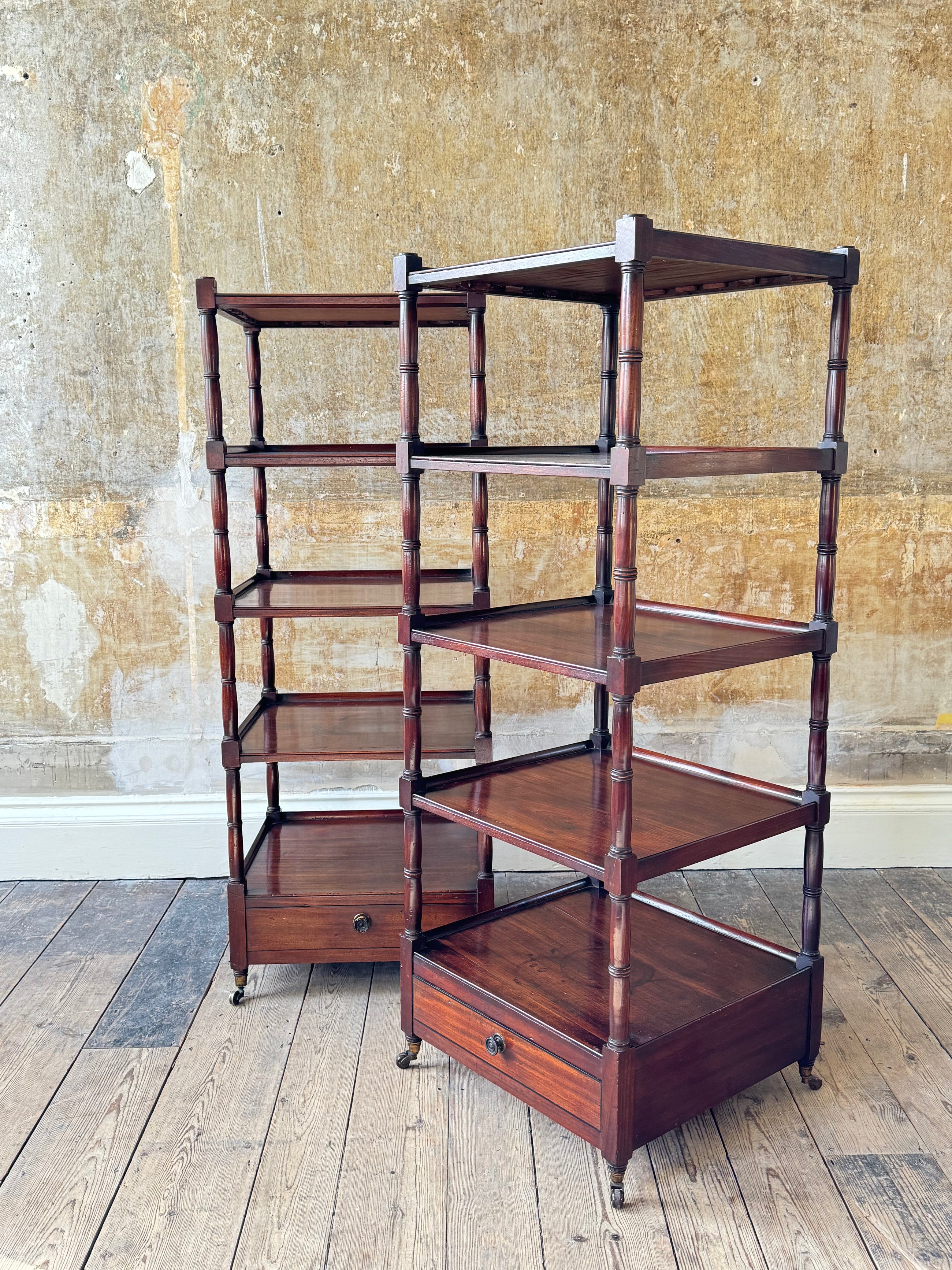 A Pair of 19th Century Mahogany Whatnots