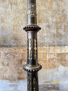 A 19th Century Bronzed and Gilt Column Lamp