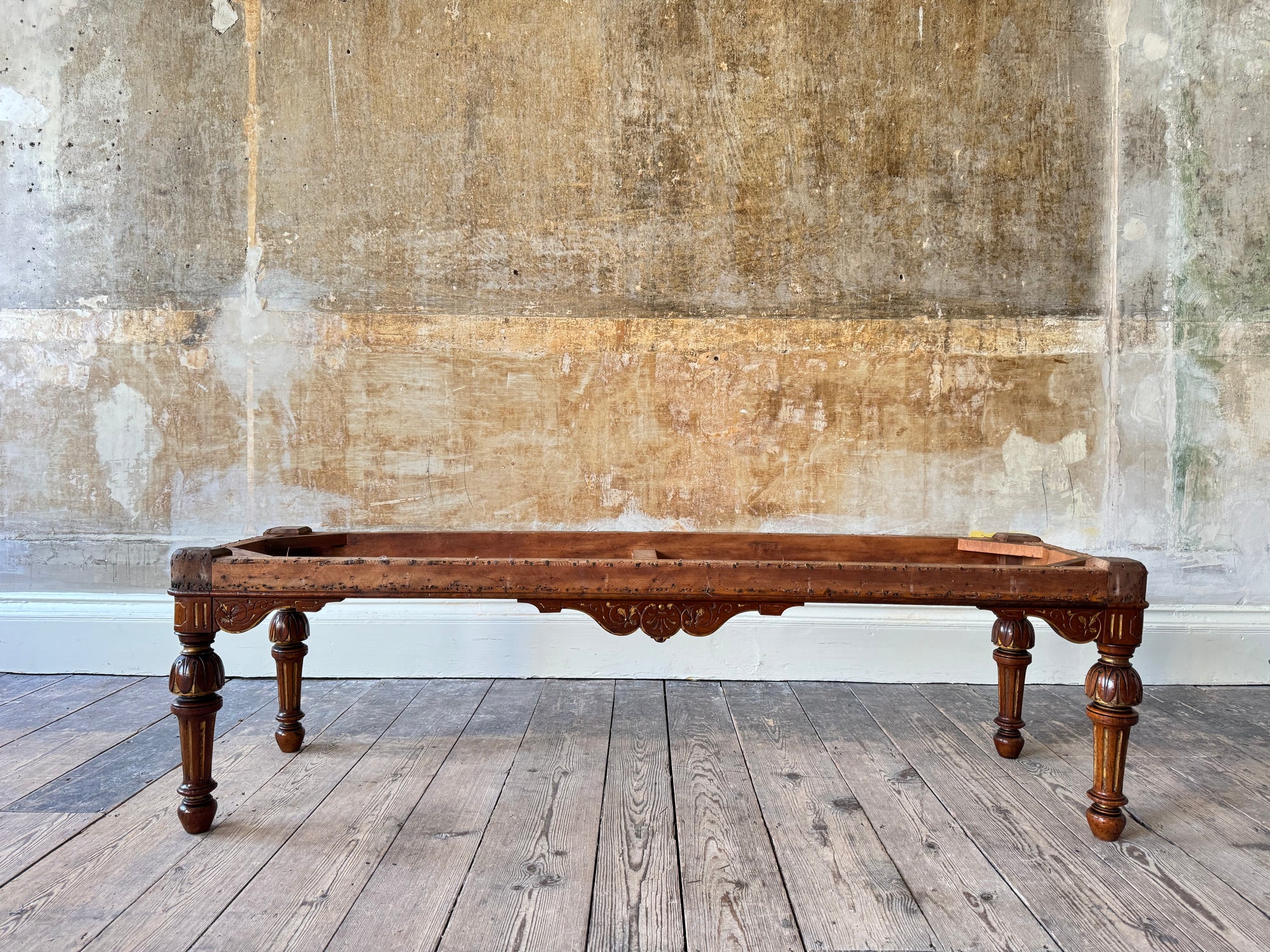 A George IV Gilt Walnut Bench