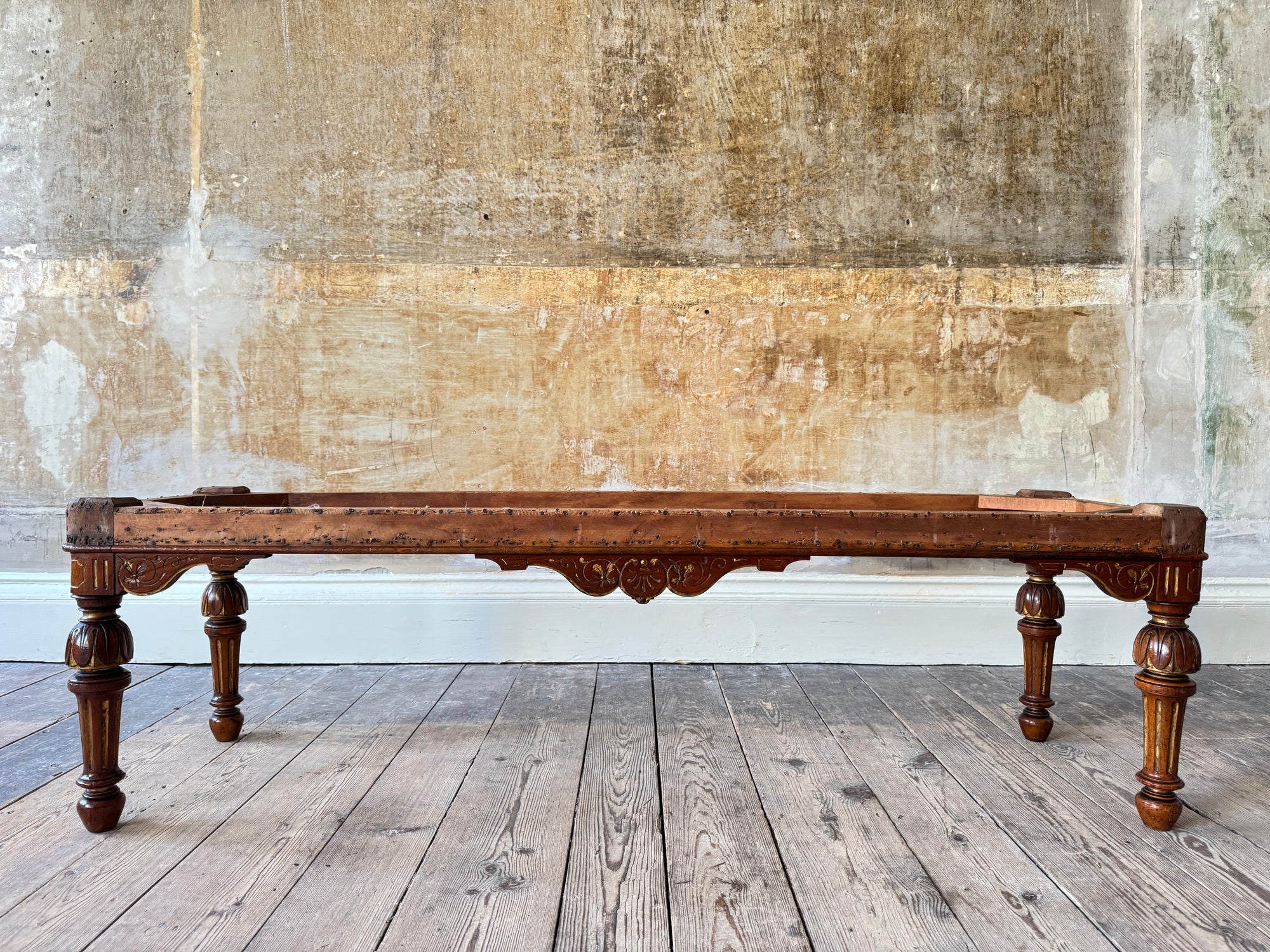 A George IV Gilt Walnut Bench